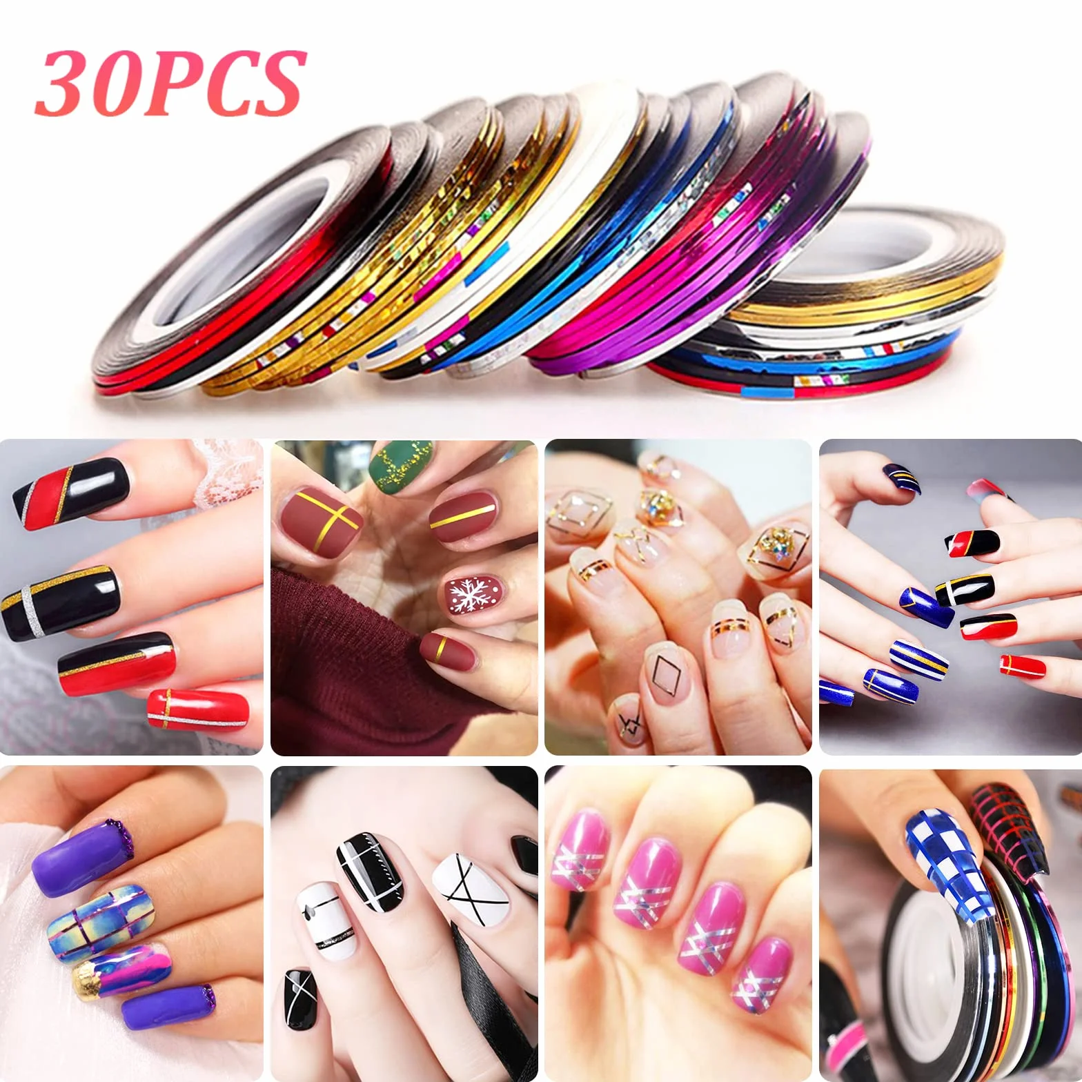Kit de Nail Art 23 Pièces Pinceau Dotting Striping Tape Accessoires Professionnel