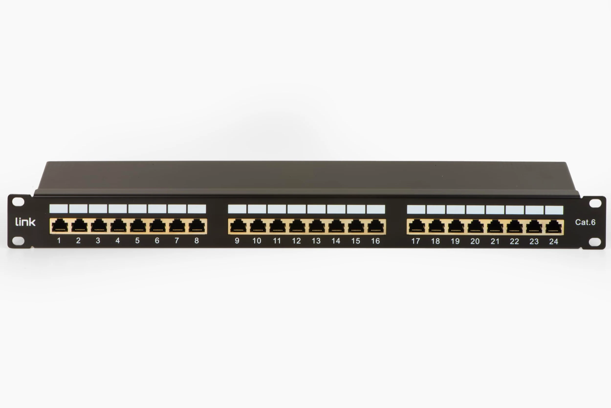 Panneau de Brassage pour réseaux avec 24 Ports RJ45 Cat 6 blindé 19" Noir