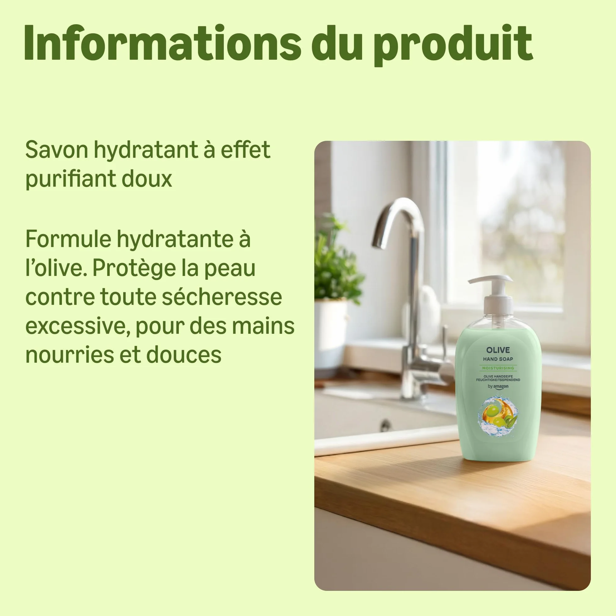 Savon pour les mains Olive Amazon 4 x 500 ml