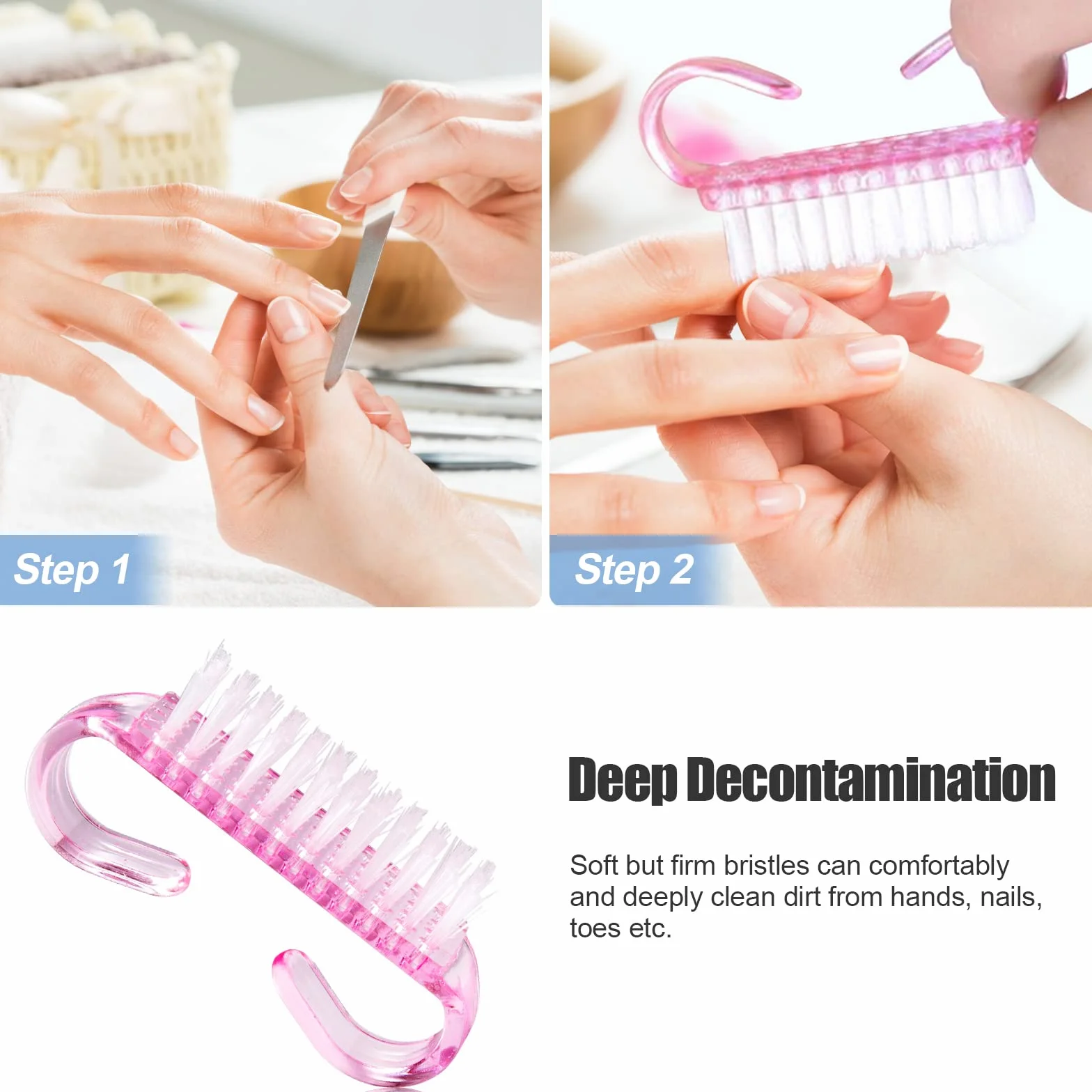 Brosse à Ongles 5 Pièces, Brosse de Nettoyage pour Nail Art, Outil de Récurage