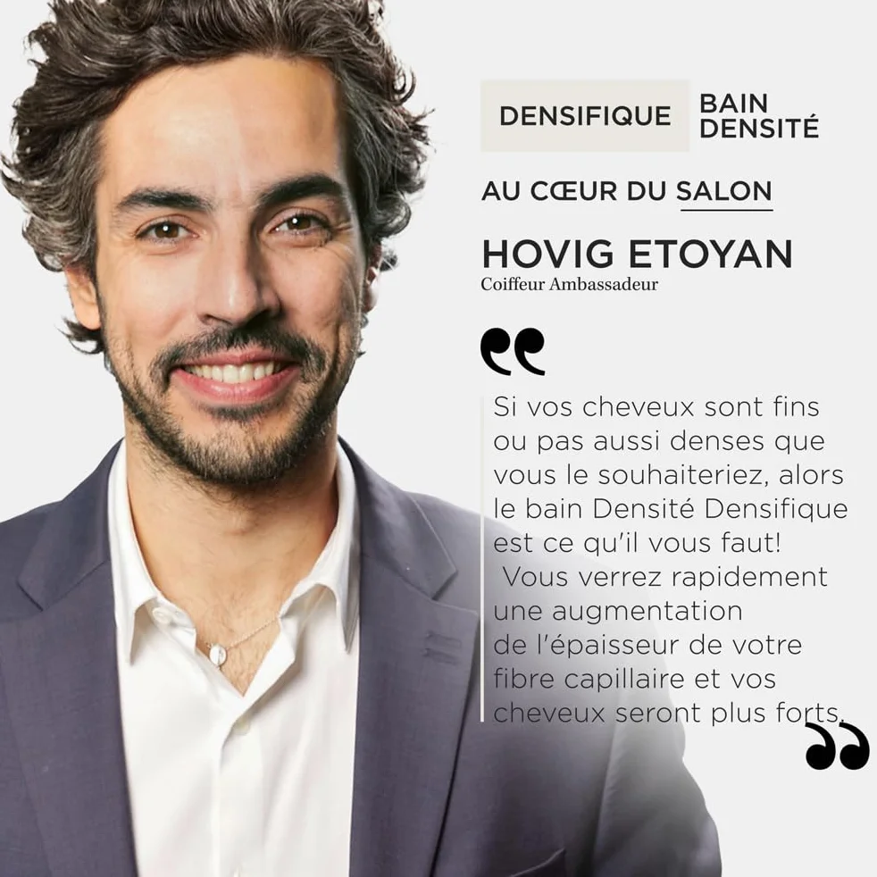 KÉRASTASE Densifique Bain Densité Shampoing Repulpant Effet Volume Densifiant Longue Durée Acide Hyaluronique Gluco-Peptides Cheveux Affinés Perte Densité