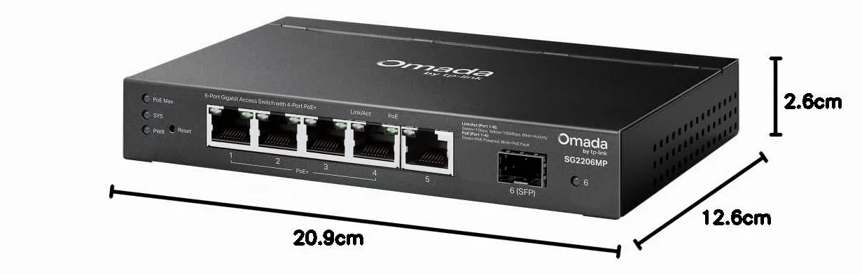 Switch OMADA SG2206MP 28-Port GIGABIT Easy Managed Switch with 24-Port POE+