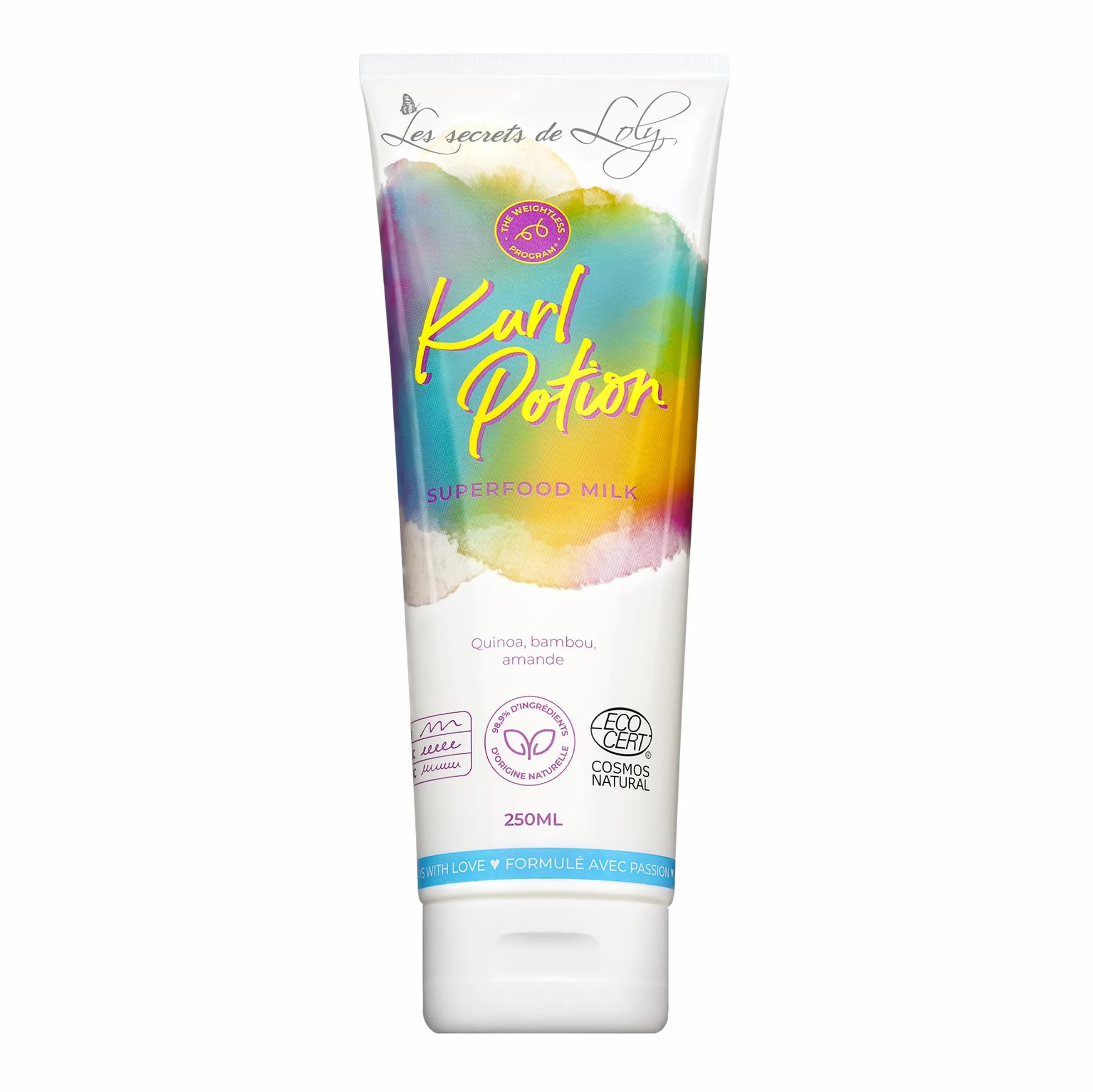 Les Secrets de Loly Kurl Potion Leave-in sans rinçage Définition & nutrition Cheveux ondulés bouclés frisés 250 ml