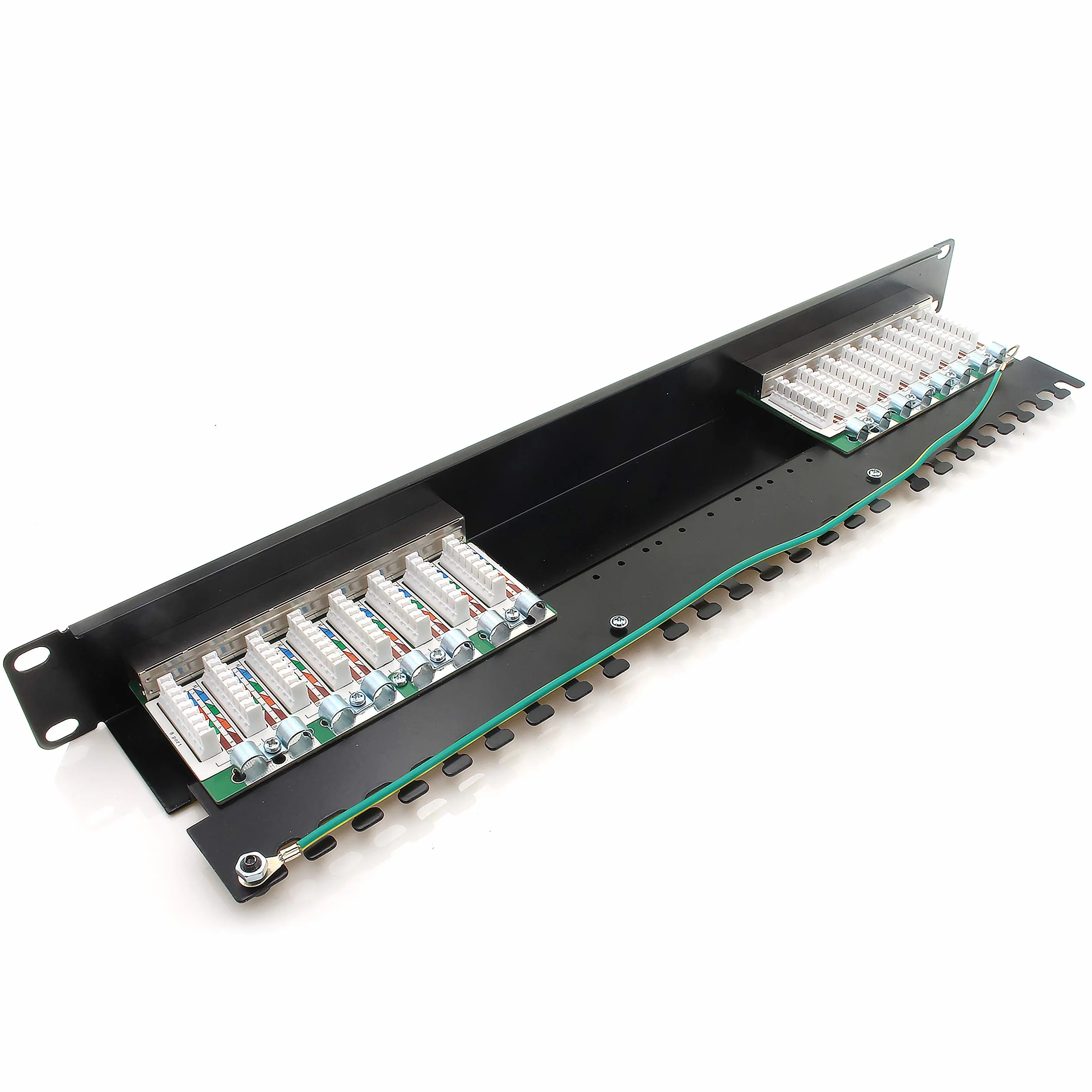 1aTTack.de 367456 Panneau de brassage CAT6 16 ports panneau de distribution noir LSA+ technologie de connexion distribution réseau - RJ45 - TIA 568 A/B - noir