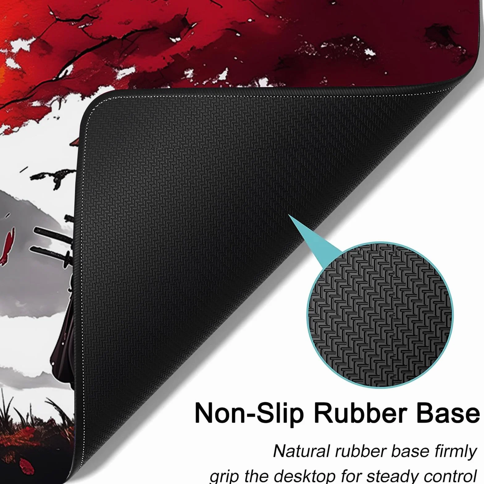 Tapis de Souris de Jeu Japonais XXL 800x300x3mm Antidérapant Imperméable Bords Cousus