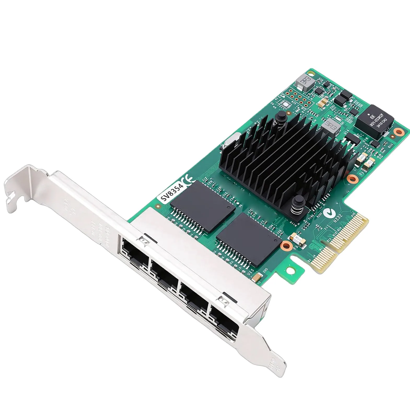 Naroote Carte Réseau PCI Express Gigabit Ethernet 1000 Mbps Haute Performance Contrôleur 350AM4 Port RJ45 Réseau PCIE Adaptateur Fonctionnement Fiable Stable pour Serveur Bureau