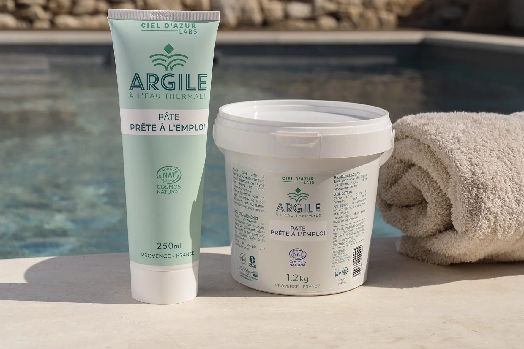 Ciel d'Azur Labs Pâte d'Argile Verte à l'Eau Thermale Tube 250ml Cosmos Natural