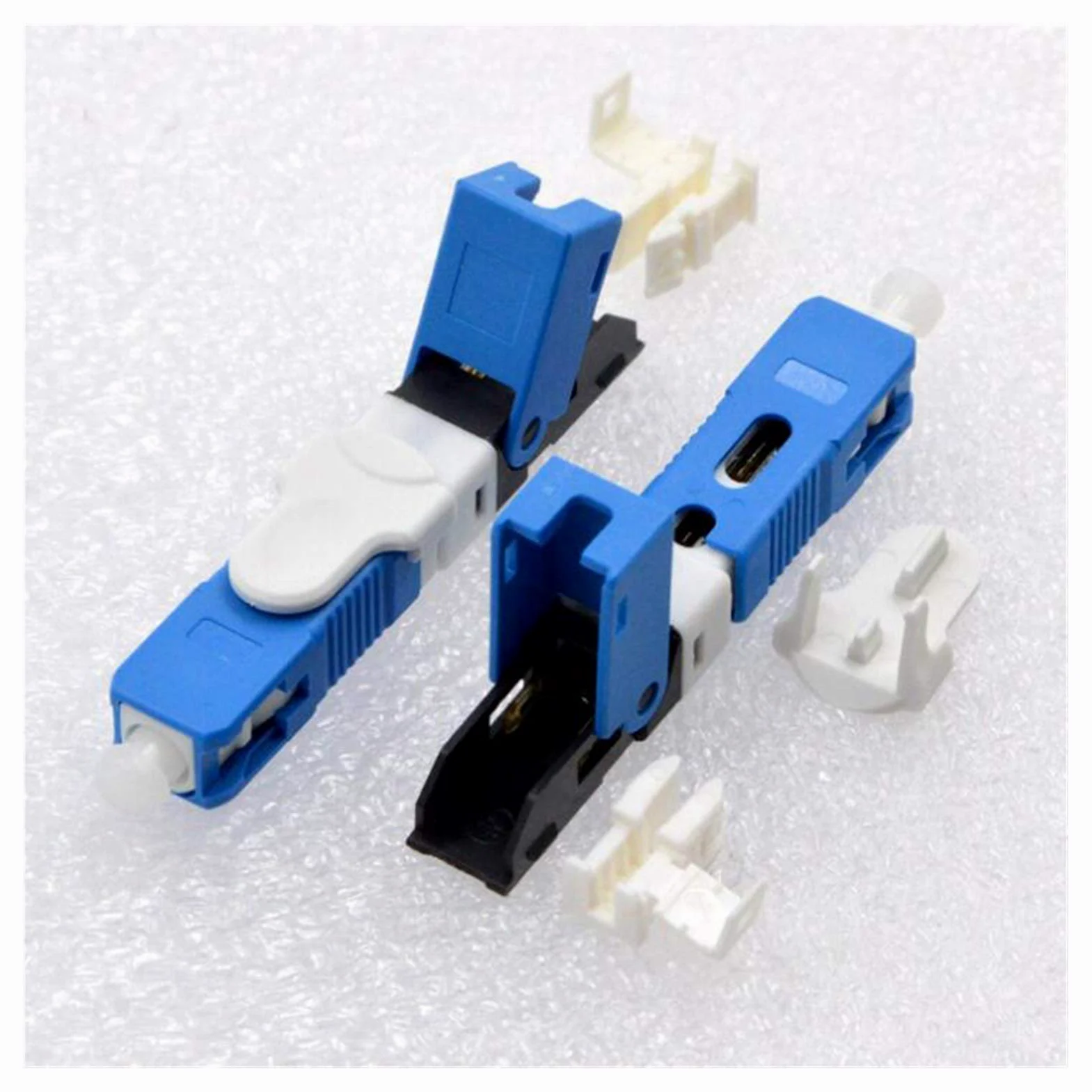 Adaptateur à Fibre Optique 100pcs FTTH SC Connecteur Rapide à Fibre Optique SC PC FTTH Fibre Optique Connecteur Rapide Embedded ESC250D SC connecteur