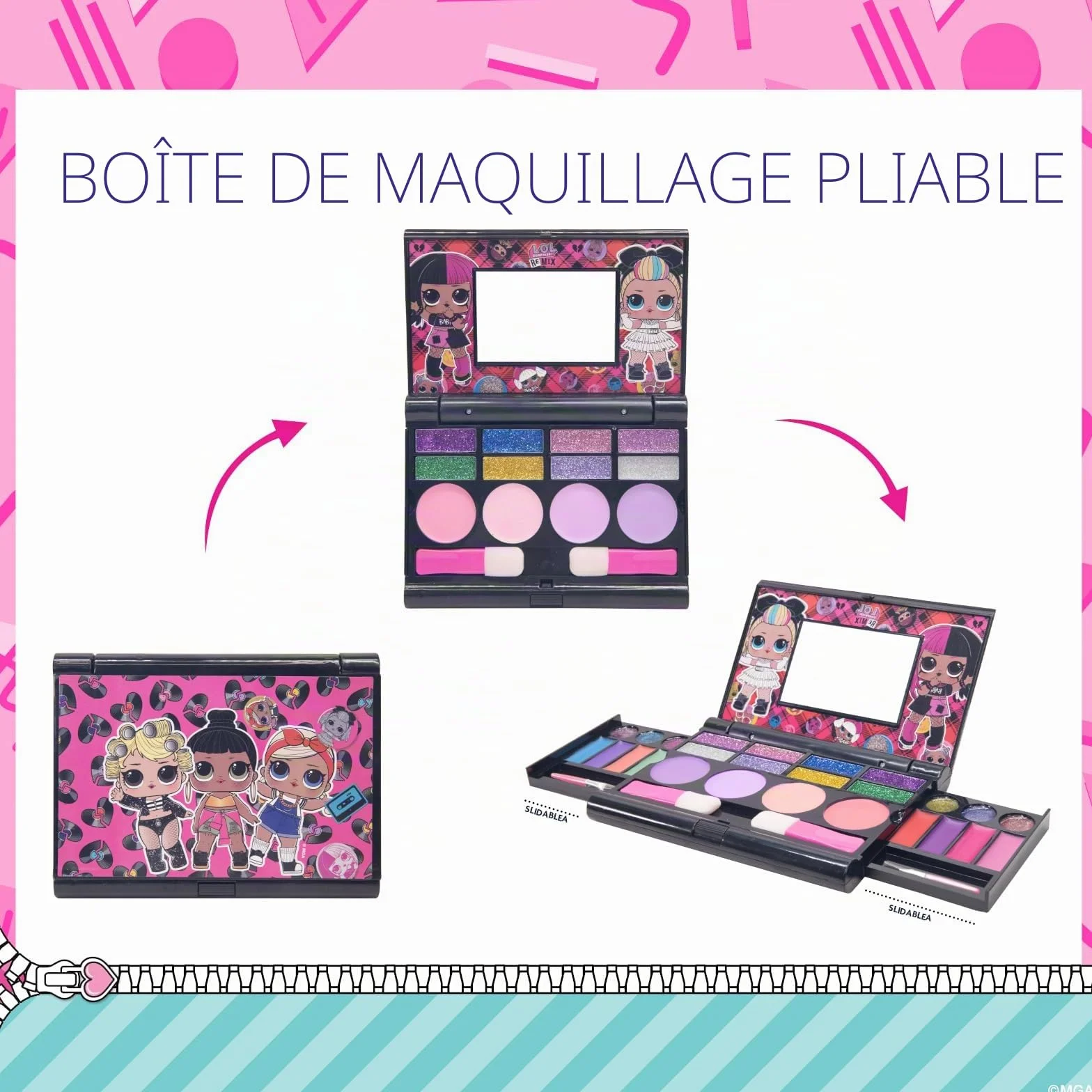 L.O.L. Surprise! Coffret Maquillage Gloss, Ombres, Blush & Pinceaux Portable