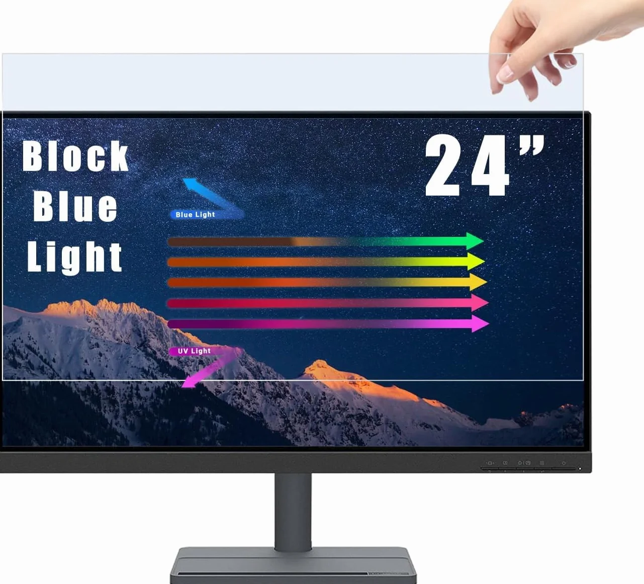 PYS Filtre Anti Lumiere Bleue PC 24 Pouces 16:9, Amovible Protection Ecran Mat Anti-reflet Moniteur