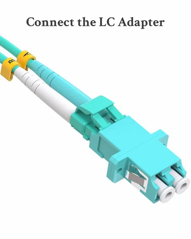 Lot de 5 câbles adaptateur fibre optique LC mâle vers SC femelle, OM4 OM3 40 Go adaptateur hybride multimode convertisseur dongle pour réseau fibre optique 30 cm