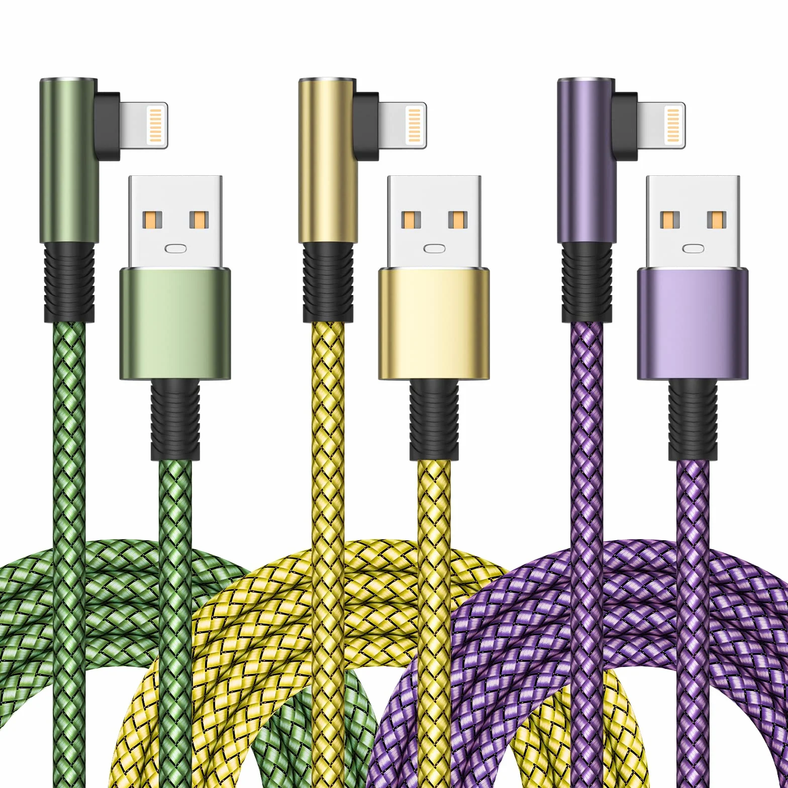 Câble iPhone MFi Charge Rapide Tressé 2m Lot de 3 USB Lightning pour iPhone 13/11/14/12 Pro Max Plus Mini XR XS 8 7 6S SE iPad Airpods