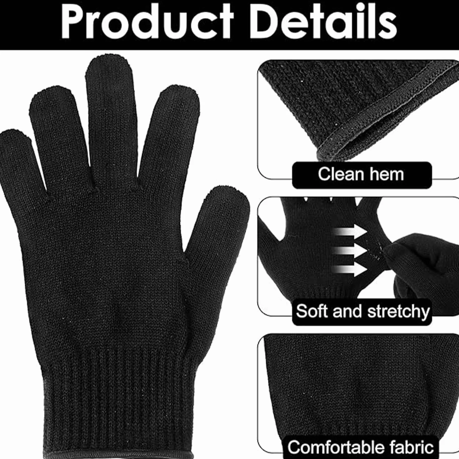 Gants Professionnels Résistants à la Chaleur Lot de 2 - Anti Chaleur Coiffeur Extensible