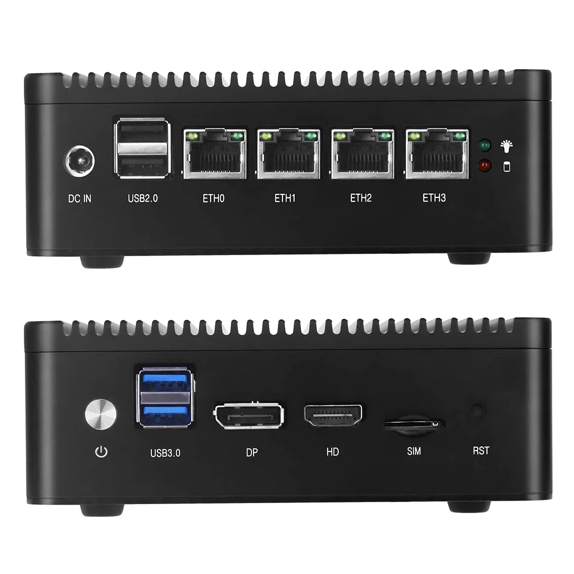 Celeron N4000 Firewall Micro Appliance, Mini PC, Nano PC, Router PC, 4 RJ45 Port DP HDMI AES-NI Compatible with Pfsense OPNsense