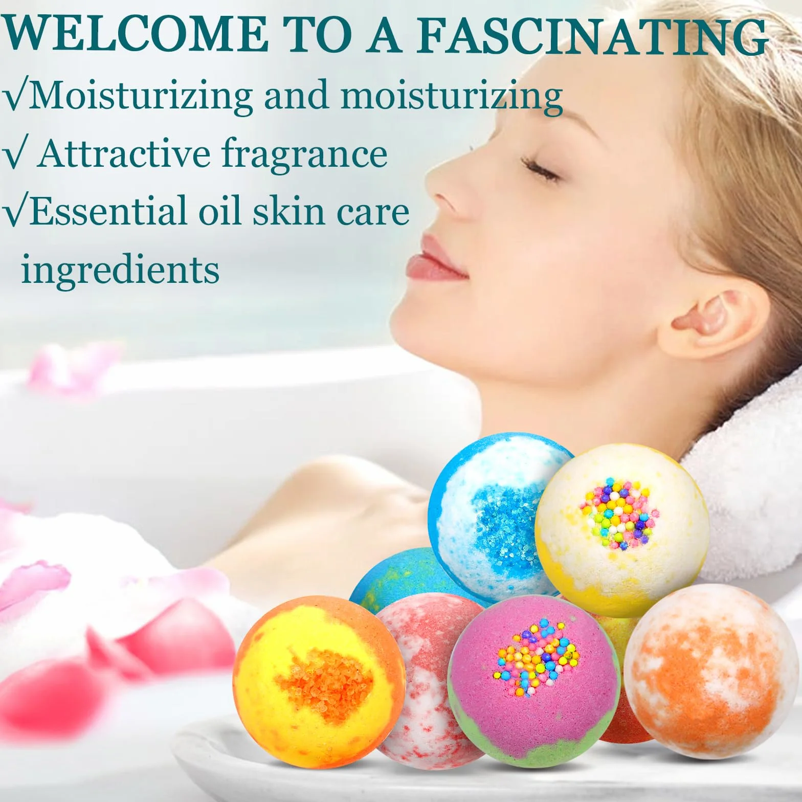 MOYKSRR Bombes de Bain Lot de 16 Coffret Cadeau Boules de Bain Moussantes Biologiques et Naturelles