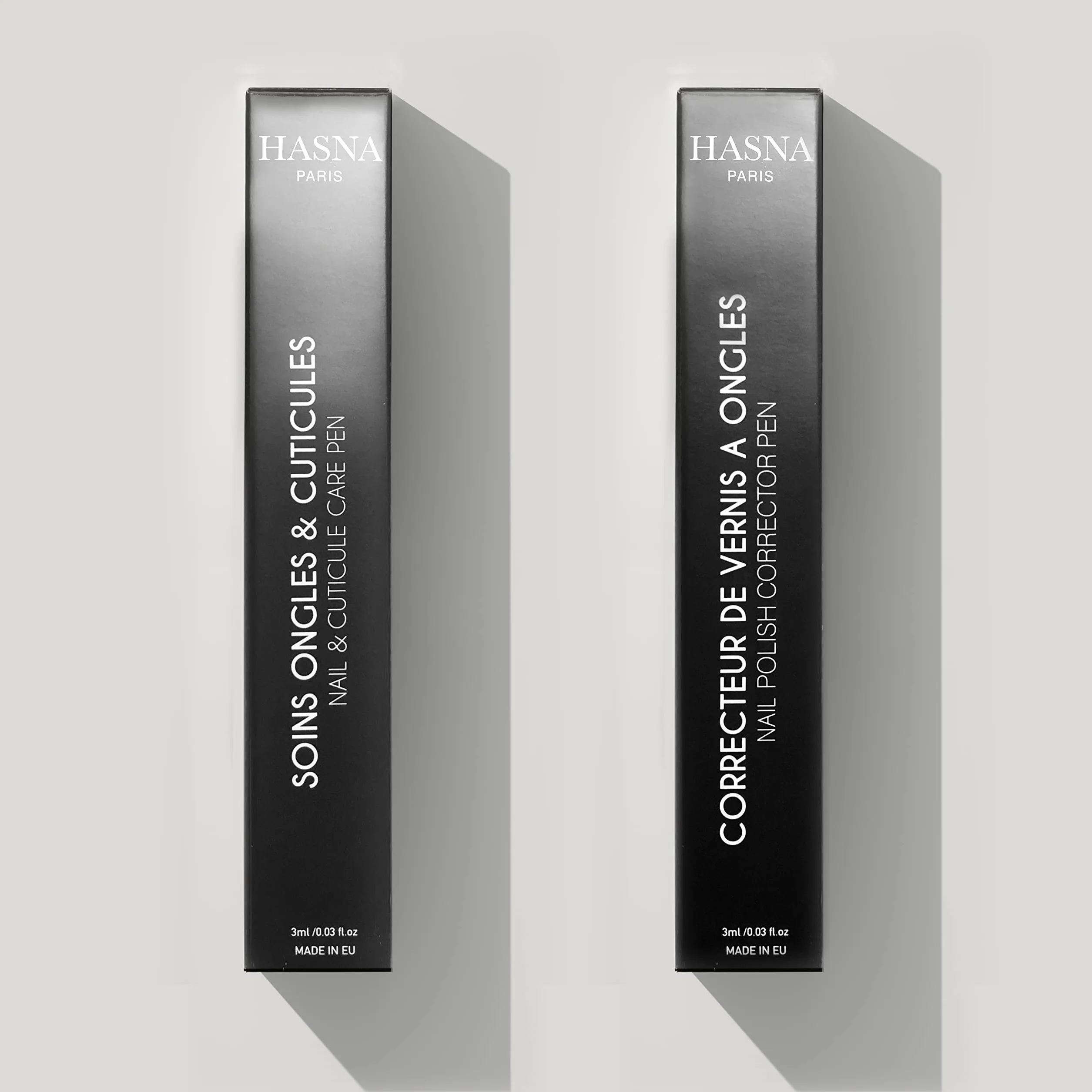 HASNA PARIS Duo Stylos Correcteur dissolvant sans acétone soins cuticules 2x3ml