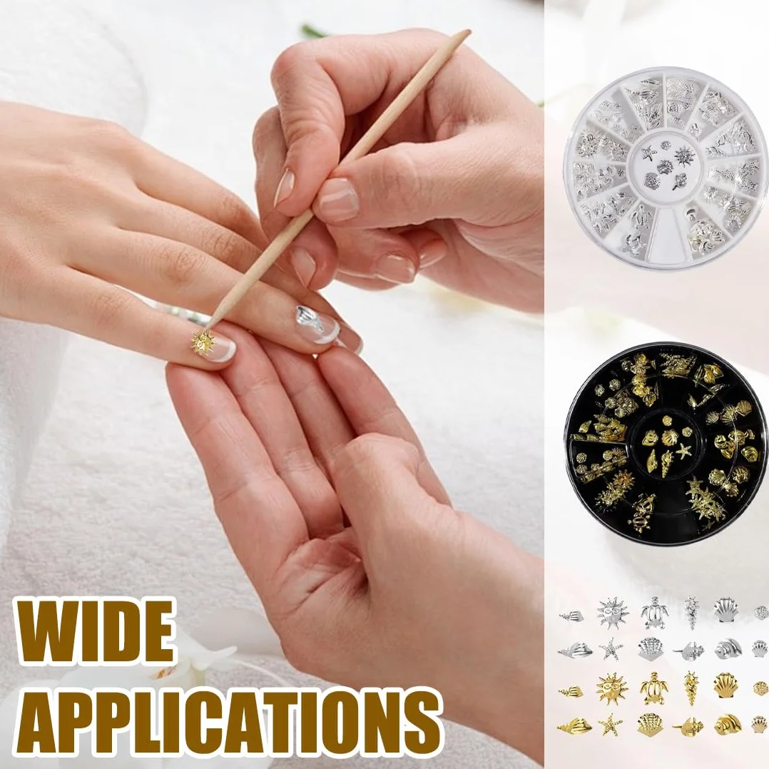 Bijoux Ongles Nail Art Decoration Or Argent 2 Sets