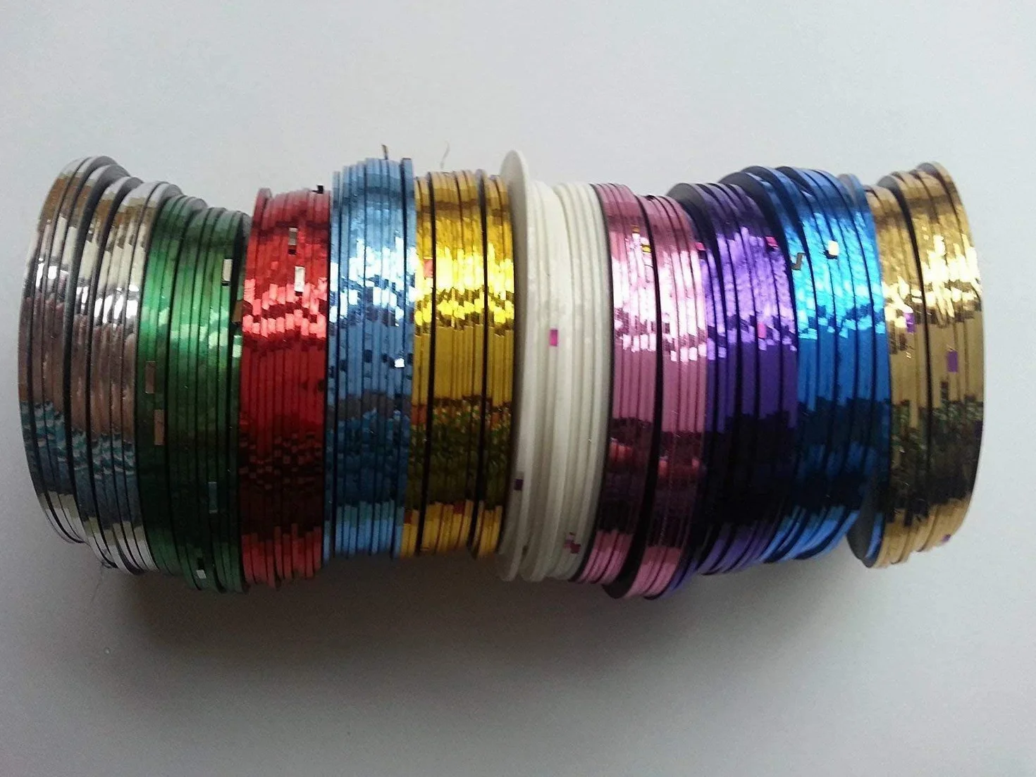 Easy-Go Nail Art Striping Tape 10 Rouleaux Mixed Colours
