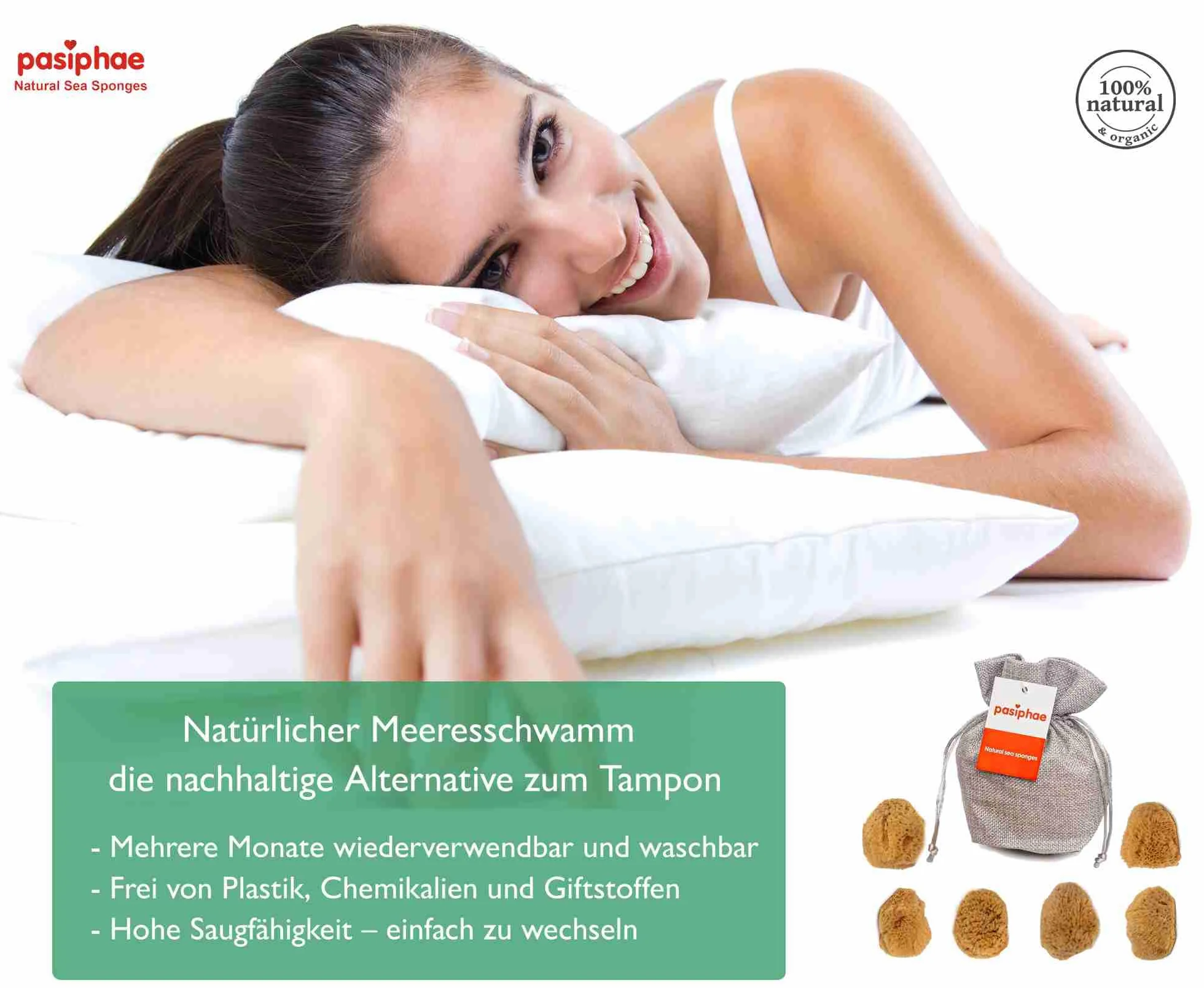 Éponges de mer intimes naturelles non blanchies 100% réutilisables taille 5-7 cm lot de 4