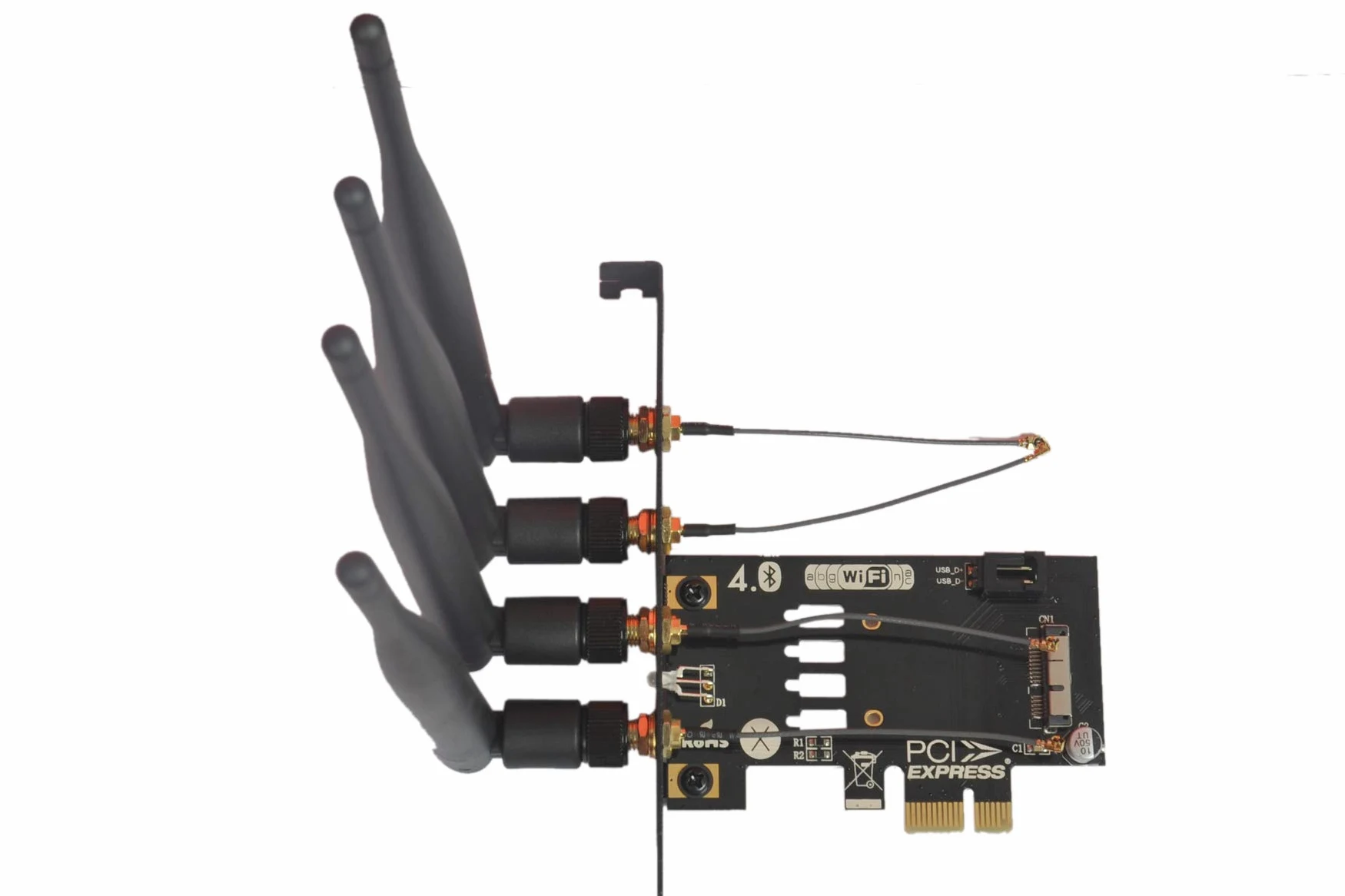 LeHang BCM94360CD BCM94331CD Adaptateur de Carte WiFi 4.0 Bluetooth vers PCI-E x1 (36 Broches) pour PC/Hackintosh