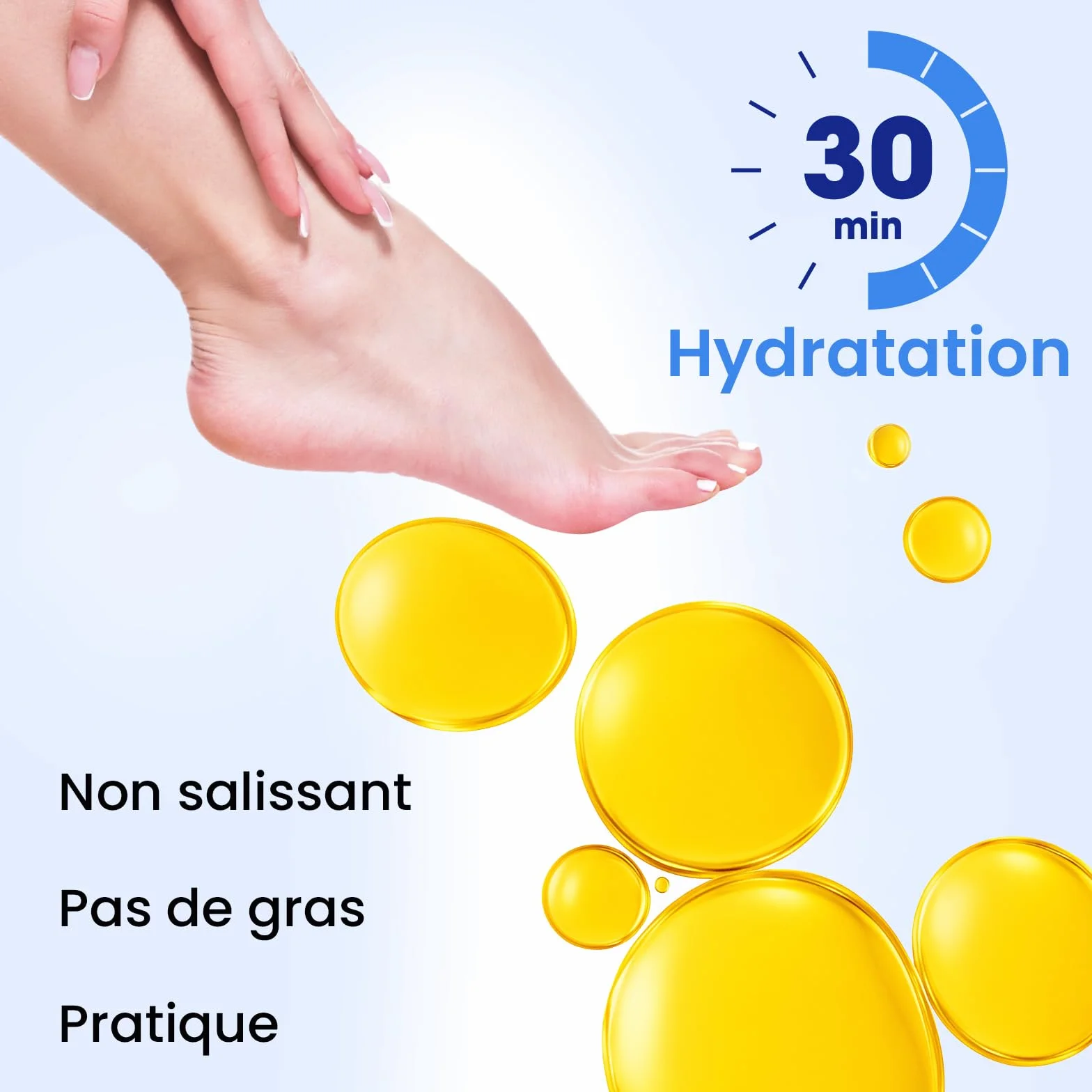 Masque Pieds Hydratant à la Noix de Coco, Soin au Beurre de Karité, Huile de Jojoba et Vitamine E, 6 Paires