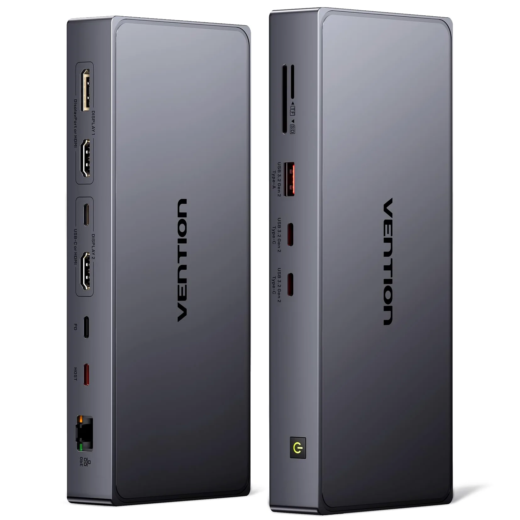 VENTION Station d'accueil USB C/A 11 en 1 pour Ordinateur Portable, Docking Station DisplayLink Double Écran 4K@60Hz pour Mac M1-M4,10Gbps, HDMI, DP, PD100W, SD/TF RJ45, Compatible Mac Mini/AIR M4