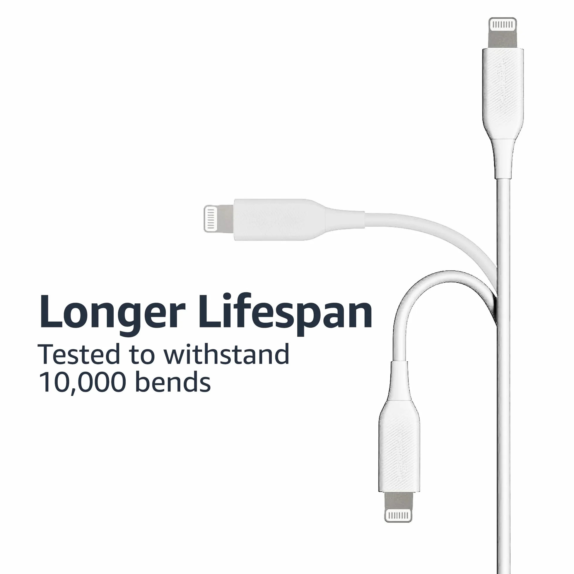 Amazon Basics Câble USB A vers Lightning certifié MFi pour iPhone Blanc 0.9 m