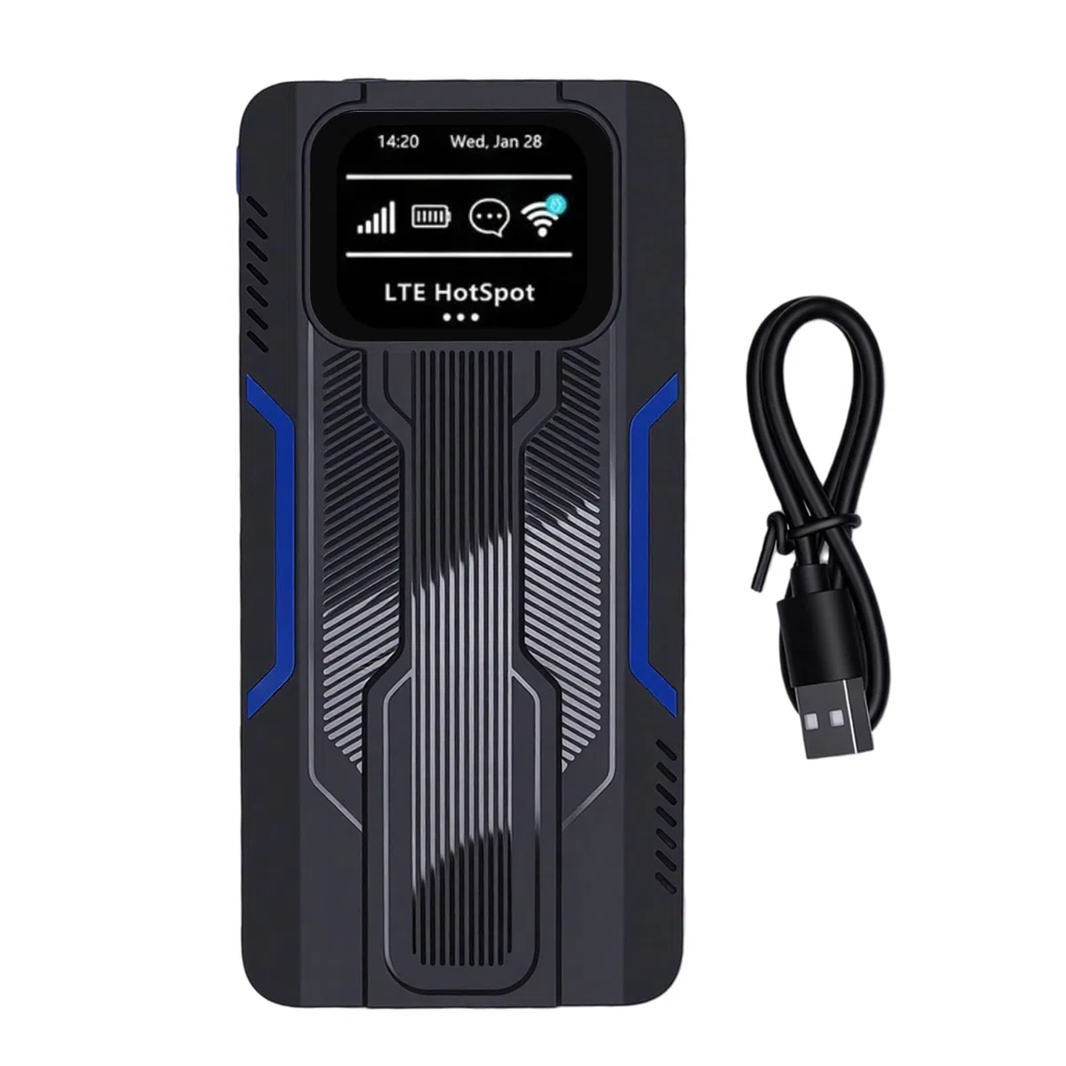 Routeur WiFi LTE Portable, Point d'accès Mobile ABS Double Bande 4G 300 Mbps 10 000 MAh avec écran HD, Charge Inversée pour Les Voyages, Les Voitures, Les Bureaux, Les Utilisateurs