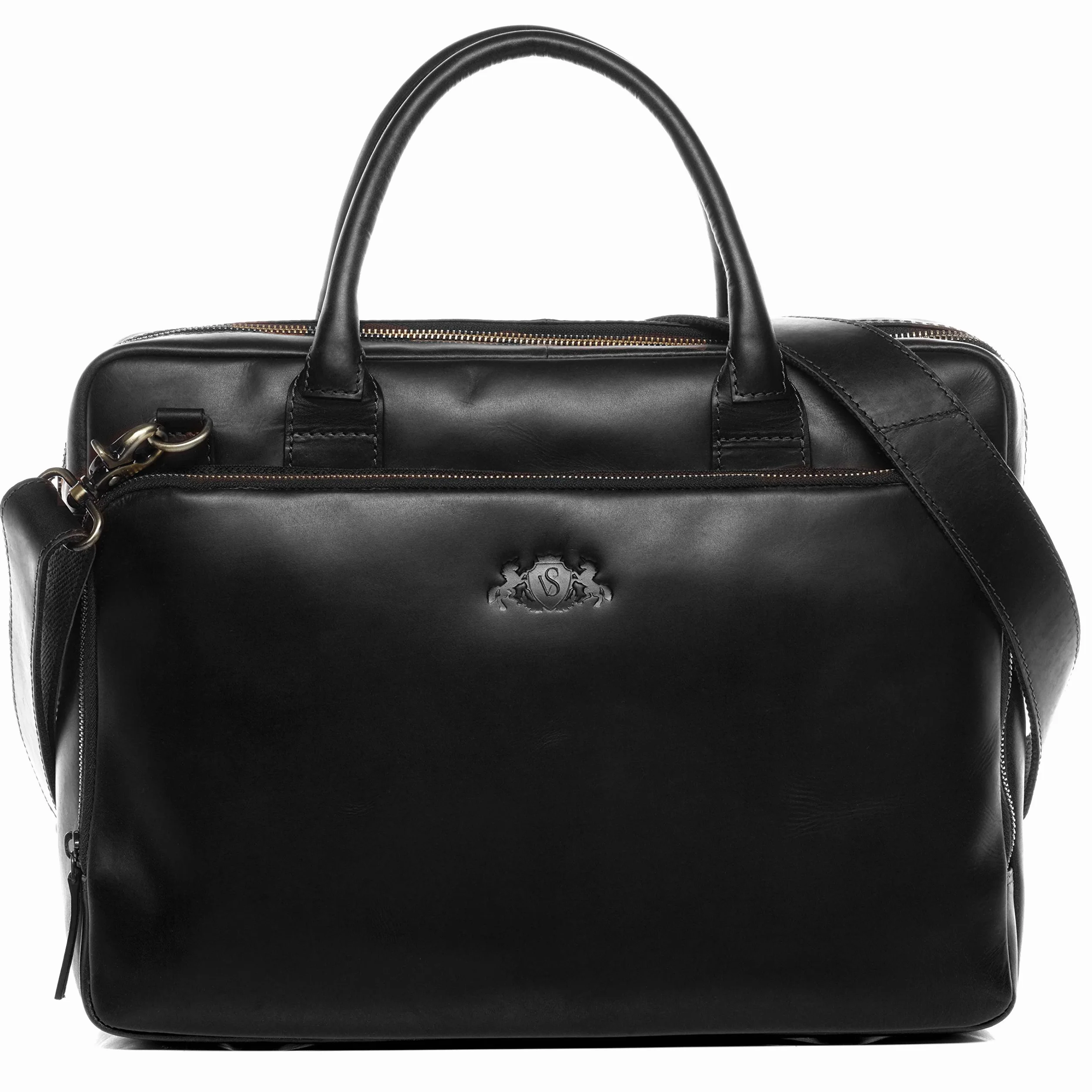 SID & VAIN Sac bandoulière Ordinateur Cuir véritable 15" Ryan Sac Porte-Document en bandoulière XL Grand Sac Messager école Etudiante Travail