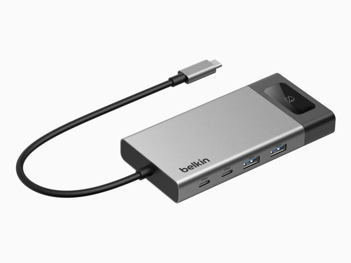 Belkin Station d'accueil USB C, Dock Multiport 8-en-1, 100 W, Affichage Double, pour Mac, Windows Et Chromebook, avec Transfert De Données De 10 Gbit/s, Ethernet, Résolutions Jusqu'à 4K À 60 Hz