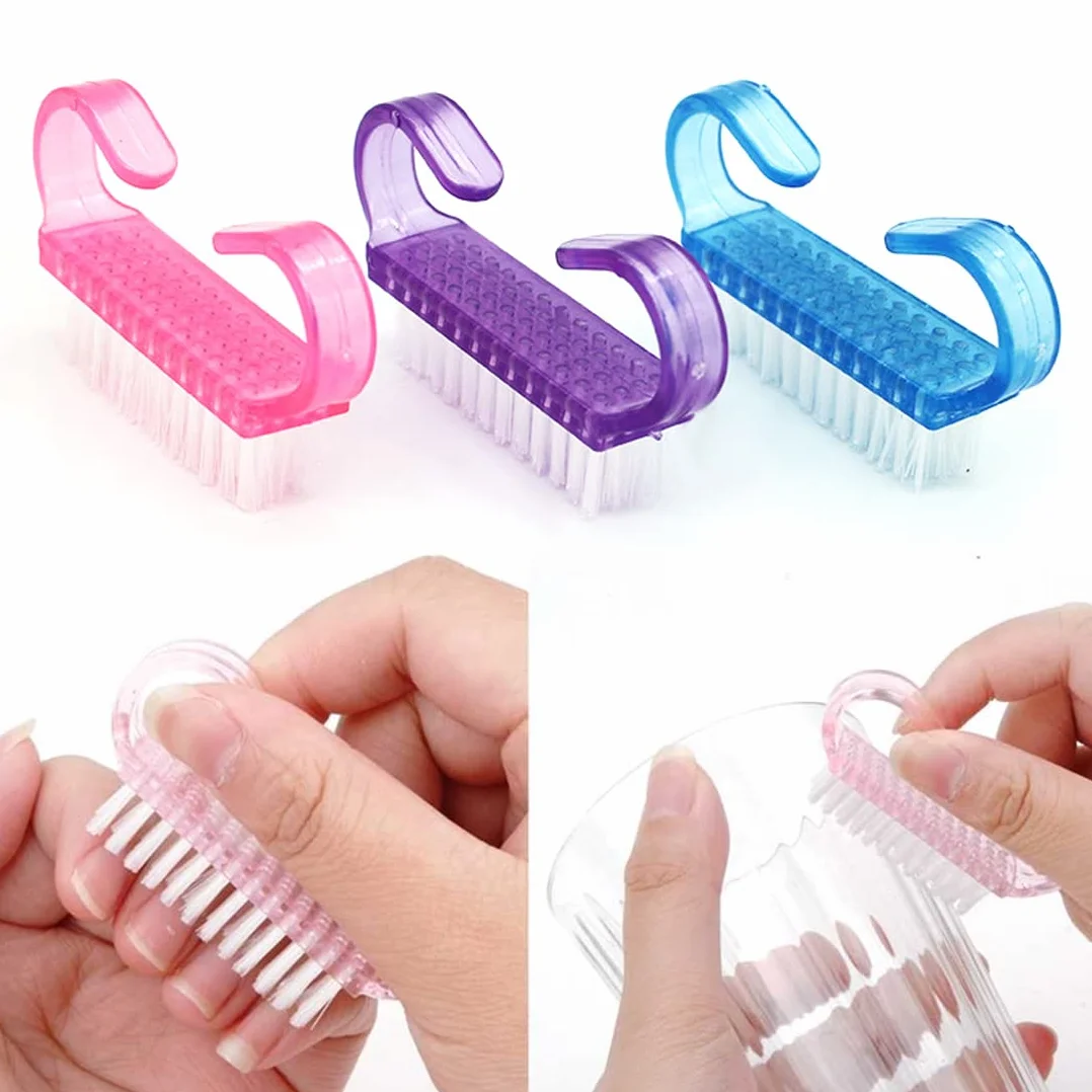 Brosse à Ongles en Plastique 6 PCS, Brosse de Nettoyage pour Nail Art