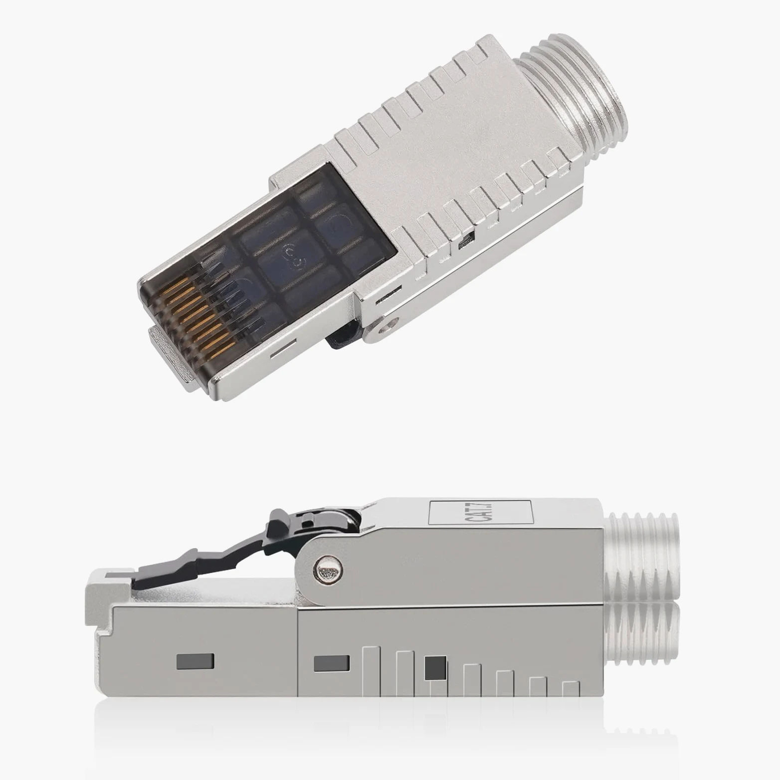 Lot de 12 fiches RJ45 Cat 7 NS-7 vers borne de coupe (LSA), contacts plaqués or, fiches réseau Cat7 sans outil, connecteur LAN 10 Gbit/s pour câble patch
