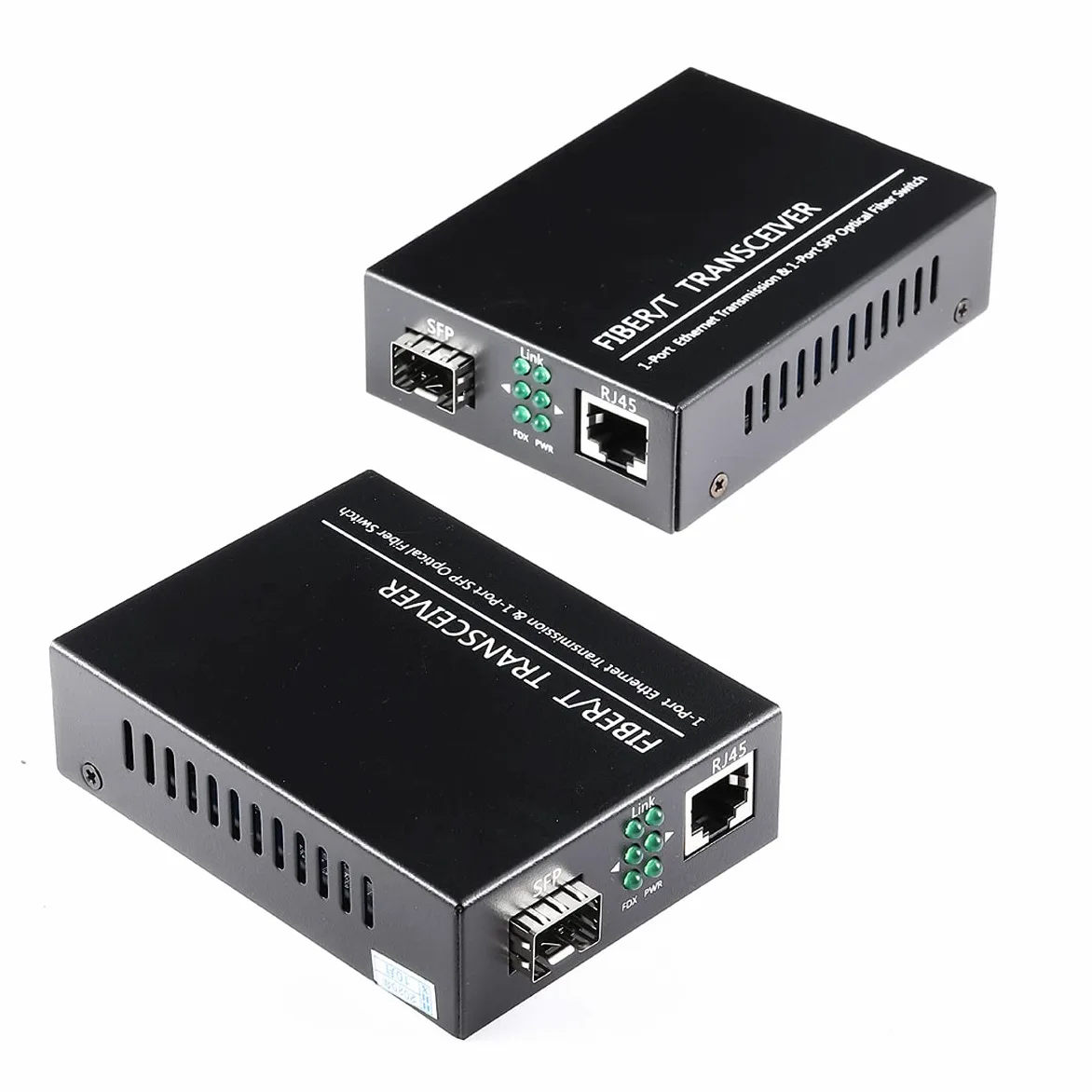 Lot de 2 convertisseurs de médias Ethernet à fibre Gigabit 1,25 G/s 10/100/1000Base-Tx vers 1000Base-SX SMF RJ45 vers SFP, prend en charge les modules SFP Gigabit jusqu'à 120 km