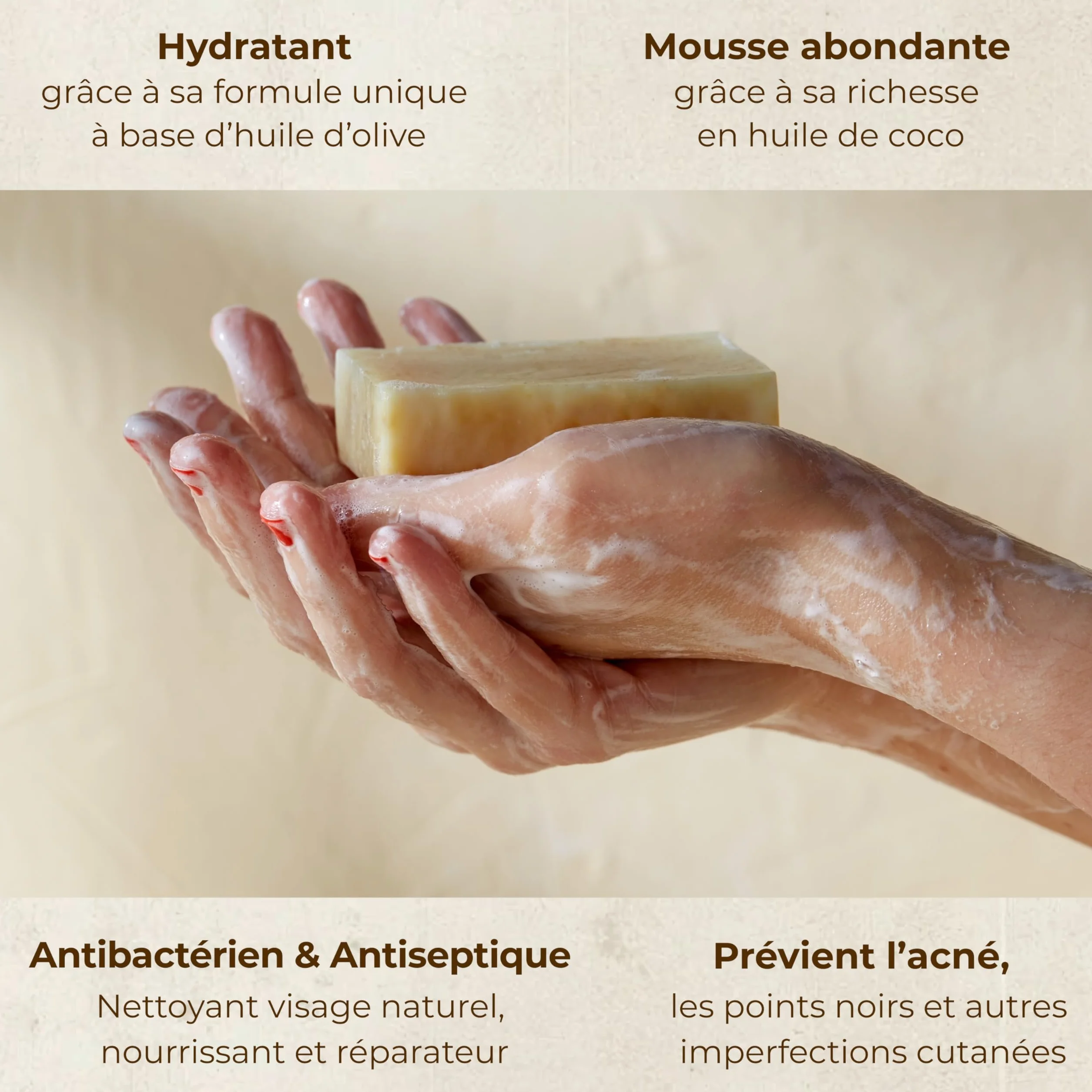 Savon au Soufre Anti Acné Visage 3 x 75g – Nettoyant Peau Grasse et Mixte