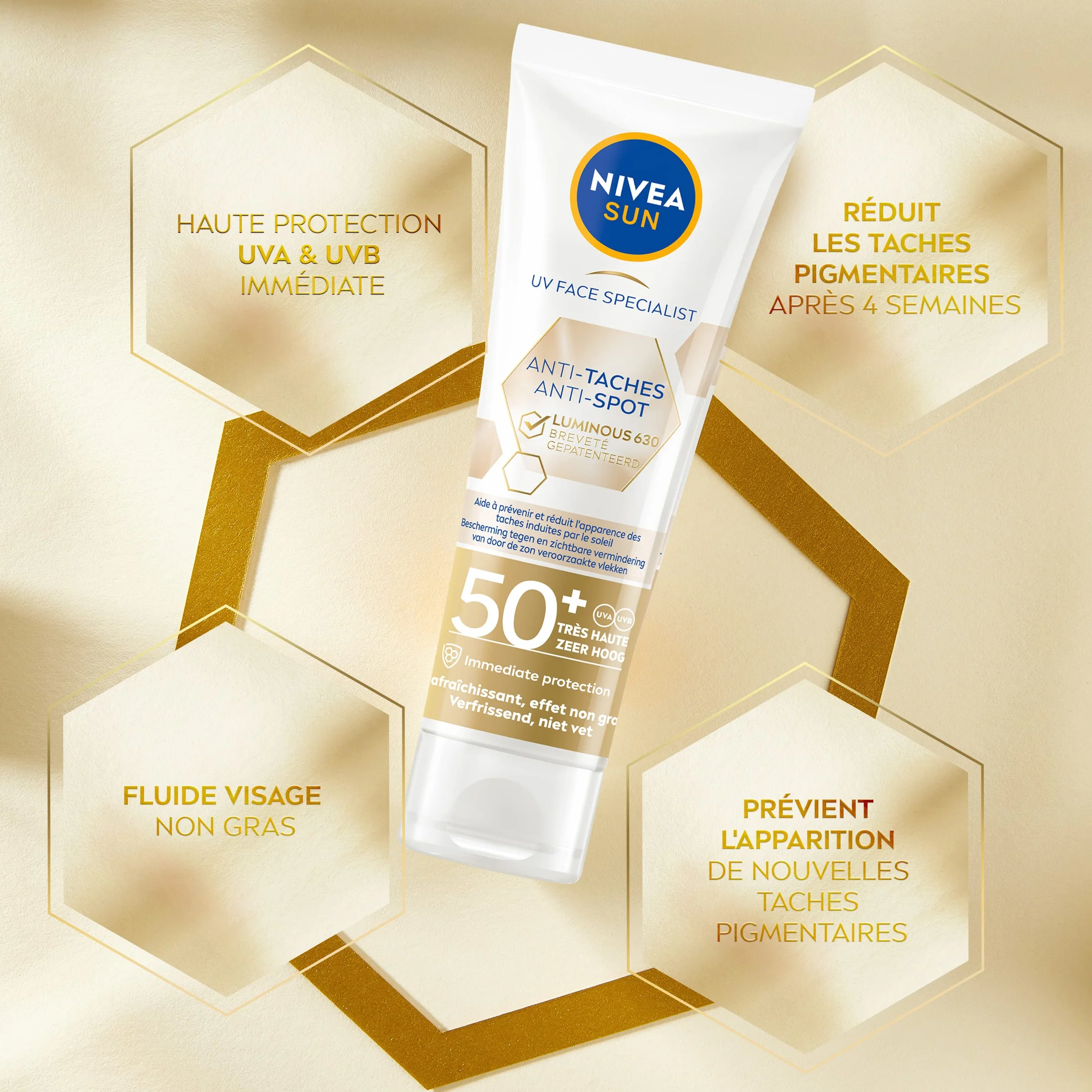 NIVEA SUN Fluide UV visage Luminous 630 FPS 50+ 40 ml Protection solaire anti taches