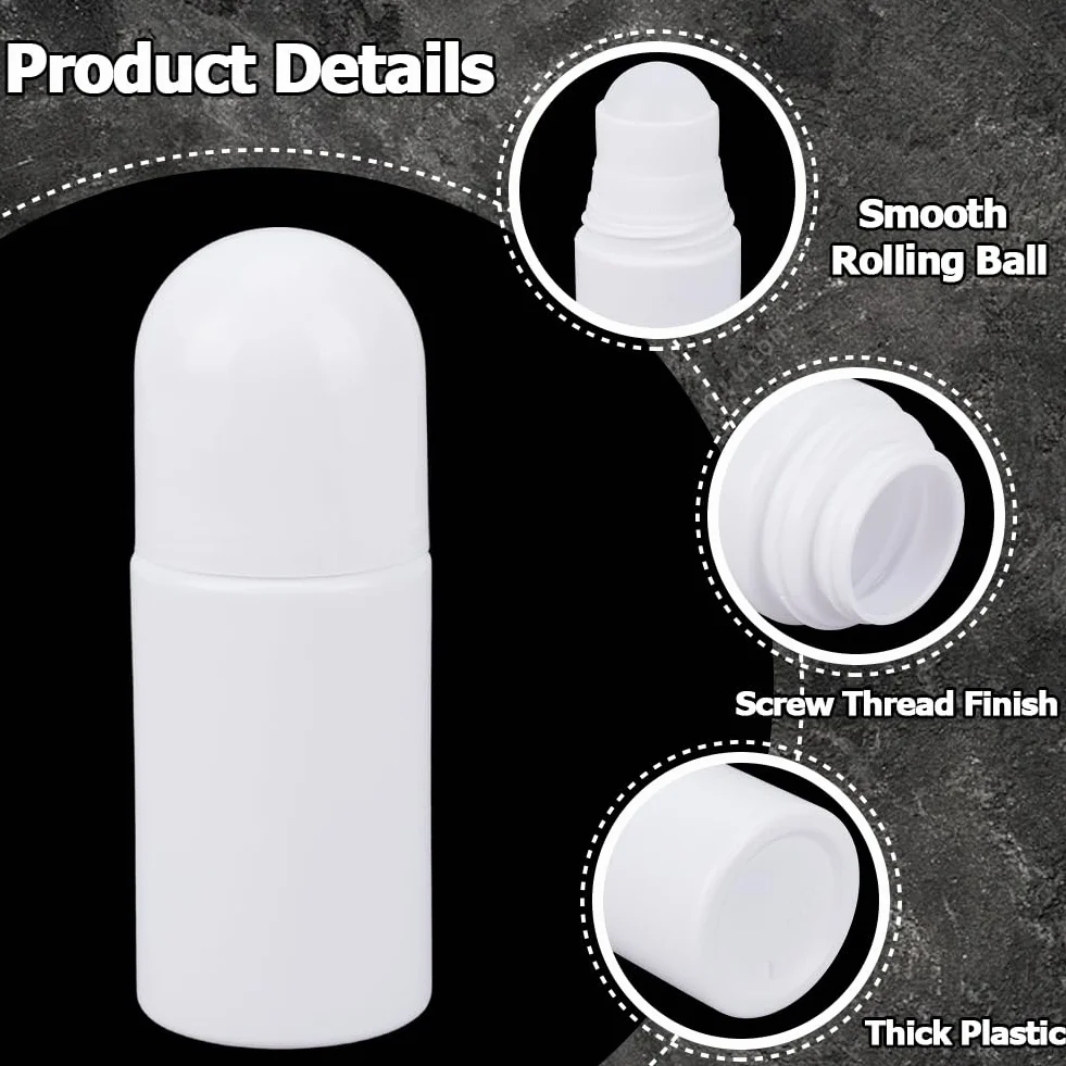 GORGECRAFT 2 x 50 ml Roll on Plastique Blanc Anti Transpirant Vide Réutilisable Déodorant Anti Fuite Rechargeable Voyage Cosmétiques Parfums
