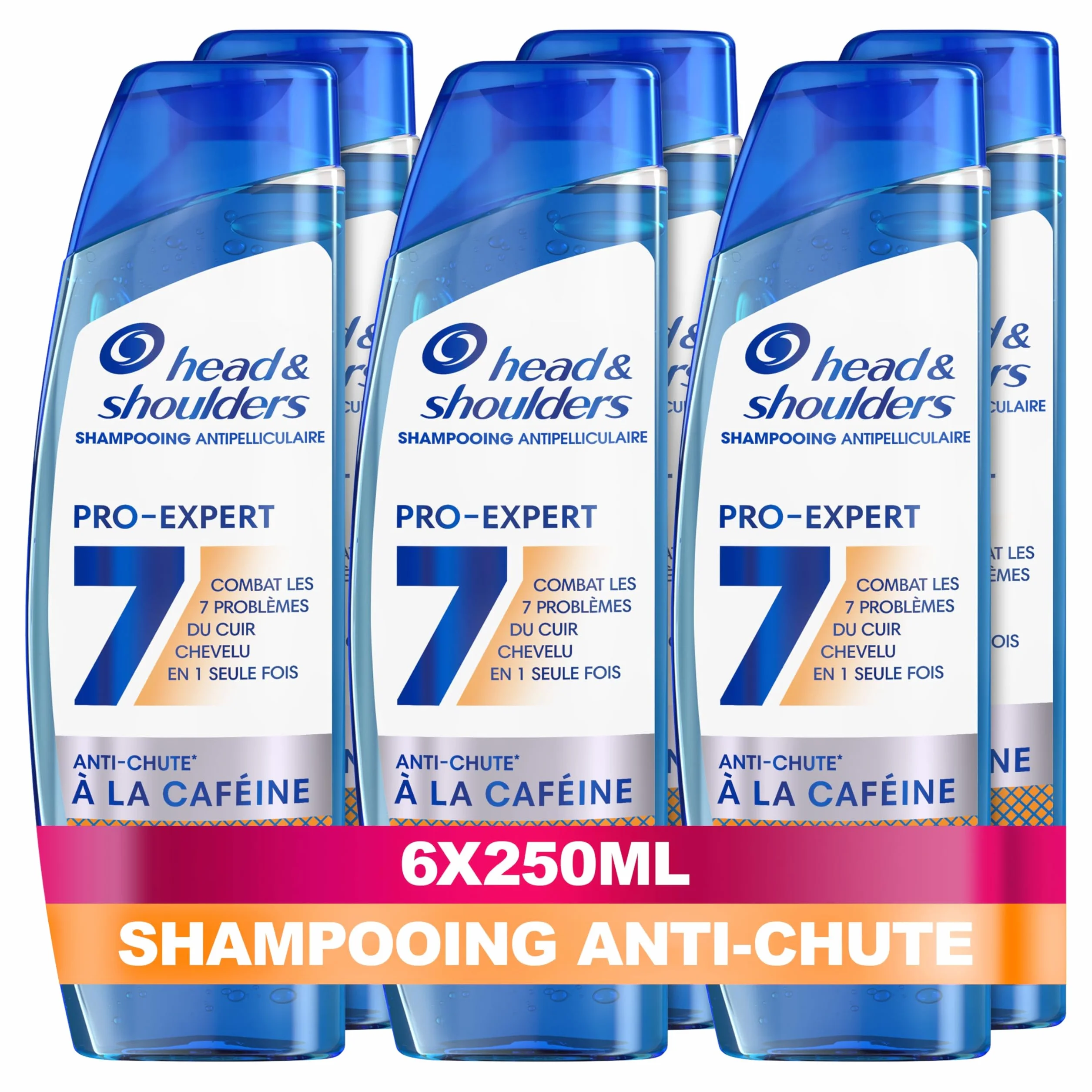 Head & Shoulders Pro-Expert 7 Shampoing Antipelliculaire Anti-chute À La Caféine 6x250ml