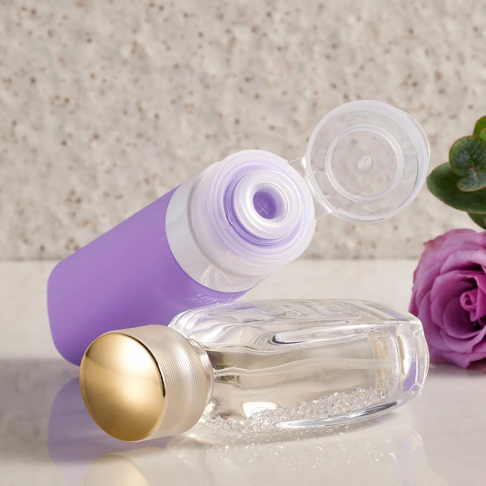 INSFIT Flacon Voyage 17 Pièces en Silicone, Contenant Réutilisable 90ml 60ml, Kit Avion Sans BPA, Trousse de Toilette pour Shampooing