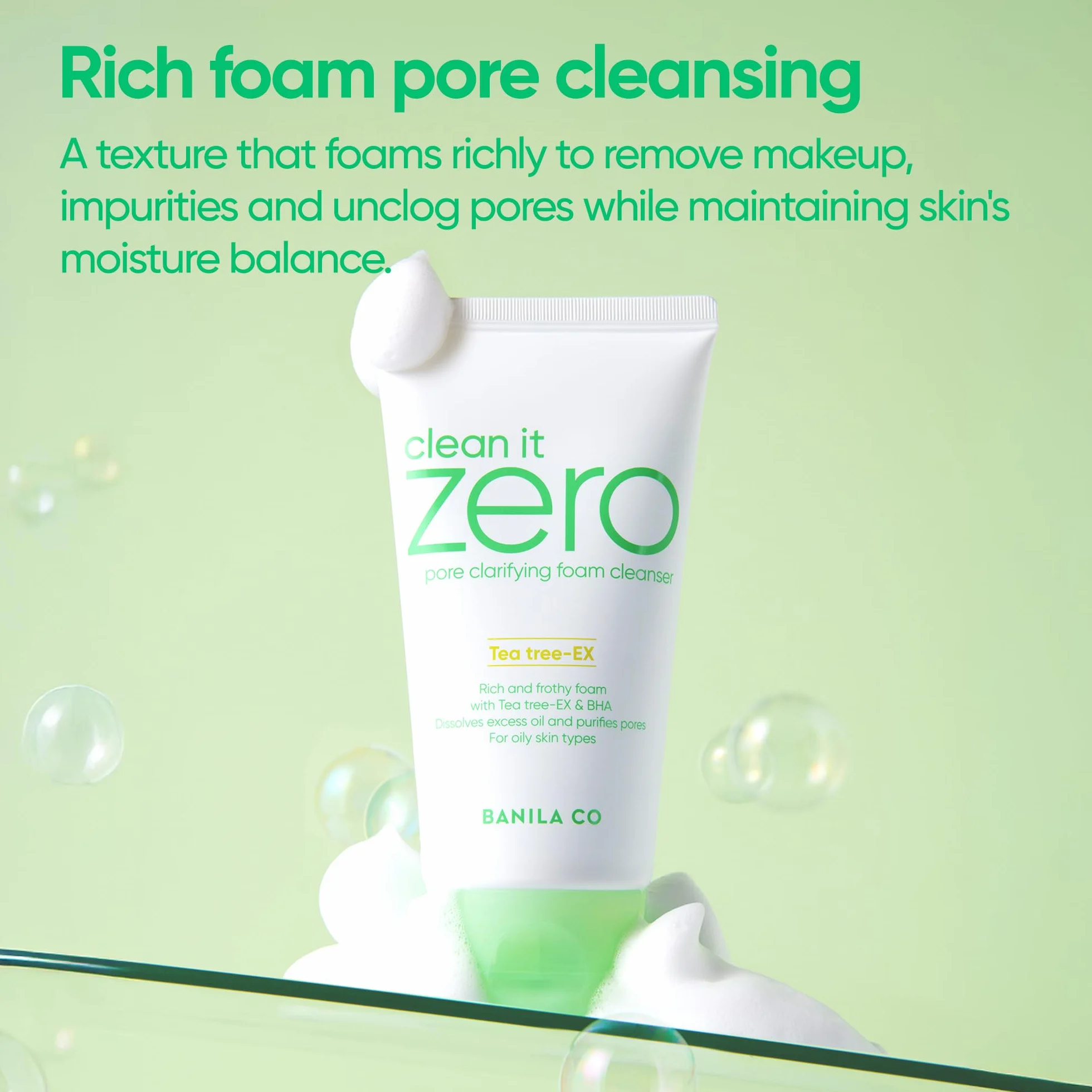 BANILA CO Clean it Zero Pore Clarifying Mousse nettoyante 150 ml acide Tri-Peel argile naturelle