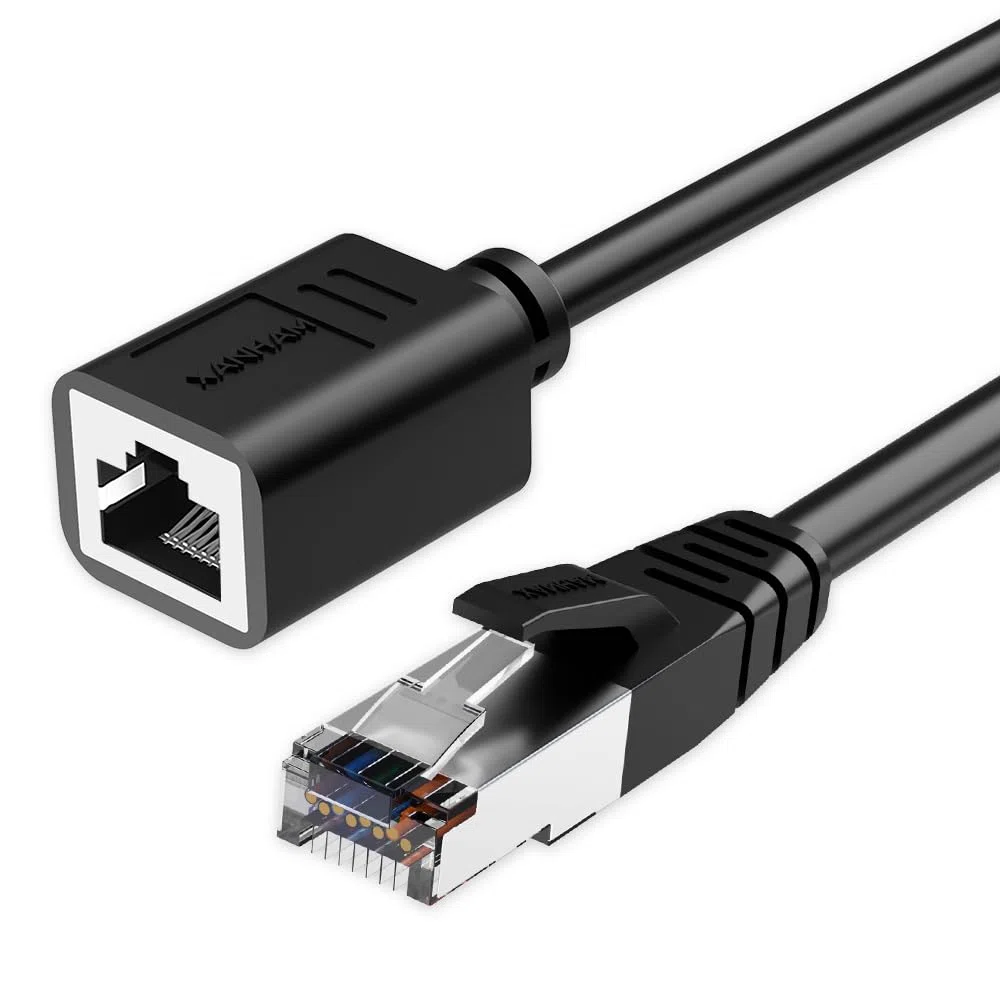 Câble d'extension Ethernet de 2 m Cat6 pour réseau RJ45 femelle vers mâle pour routeur, modem, PC, ordinateur, ordinateur portable et Smart TV