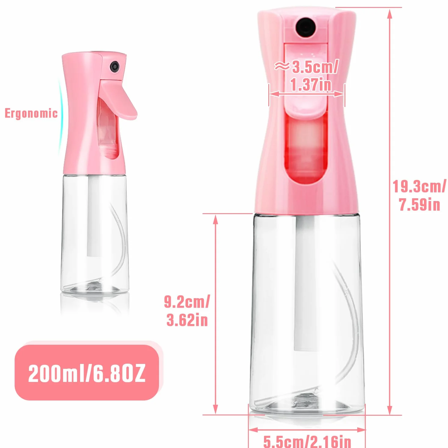 Flacon pulvérisateur à brume fine pour cheveux, soins de la peau, plantes, animaux, nettoyage