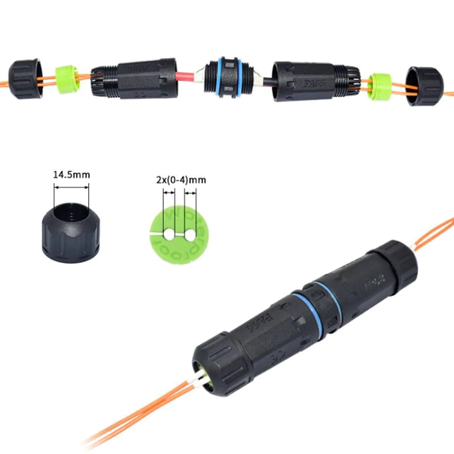 Connecteur étanche en fibre optique LC, rallonge de câble à fibre optique LC, coupleur de câble de fibre optique LC vers LC IP68 (2 pièces femelles)