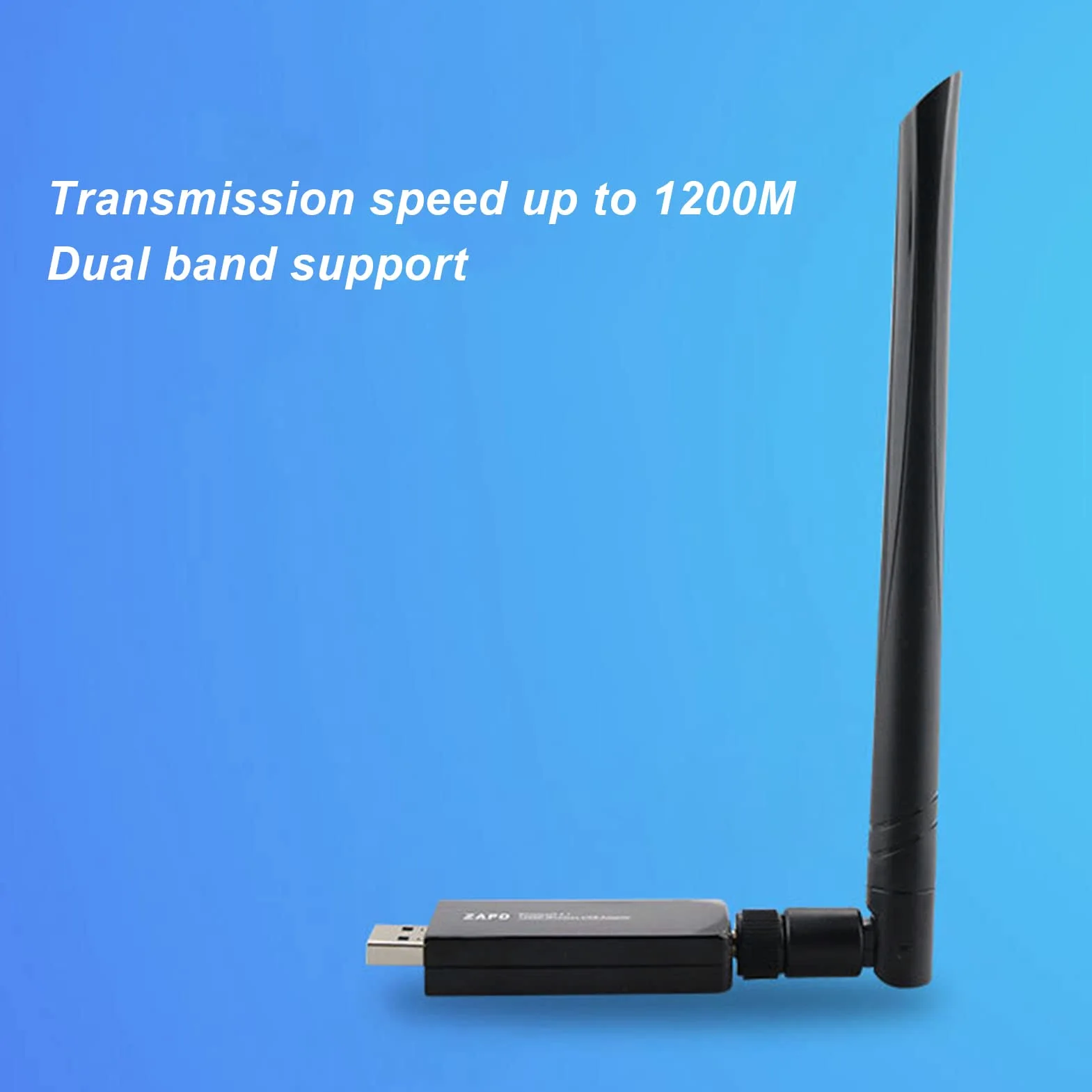 Adaptateur WiFi USB sans Fil pour PC, 1200 Mbps 5G 2,4 G Double Bande 5 DBi Antennes à Gain élevé Adaptateur WiFi pour Android, pour Linux, pour Win 7 8 10 XP