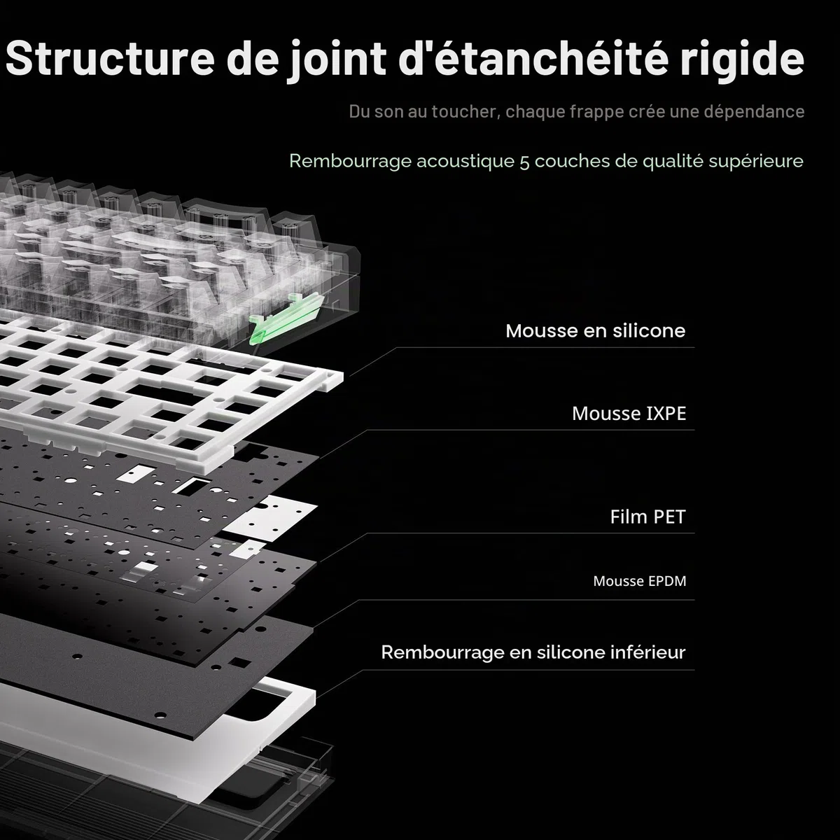 ATK RS6 Air Hall Clavier de jeu effet Hall, polling 8K, balayage 256K, latence de 0,08 ms, RT réglable de 0,001 à 3,3 mm, joint rigide 5 couches, plaque d'aluminium, 65 % 68 touches (noir-zen)