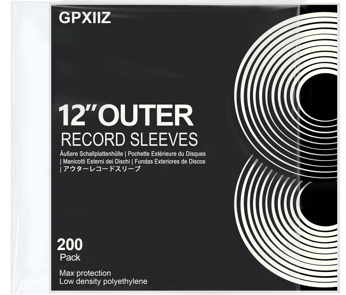 12 Pouces Épaissie Pochette Vinyle 33 Tours Extérieur, 200 Pcs