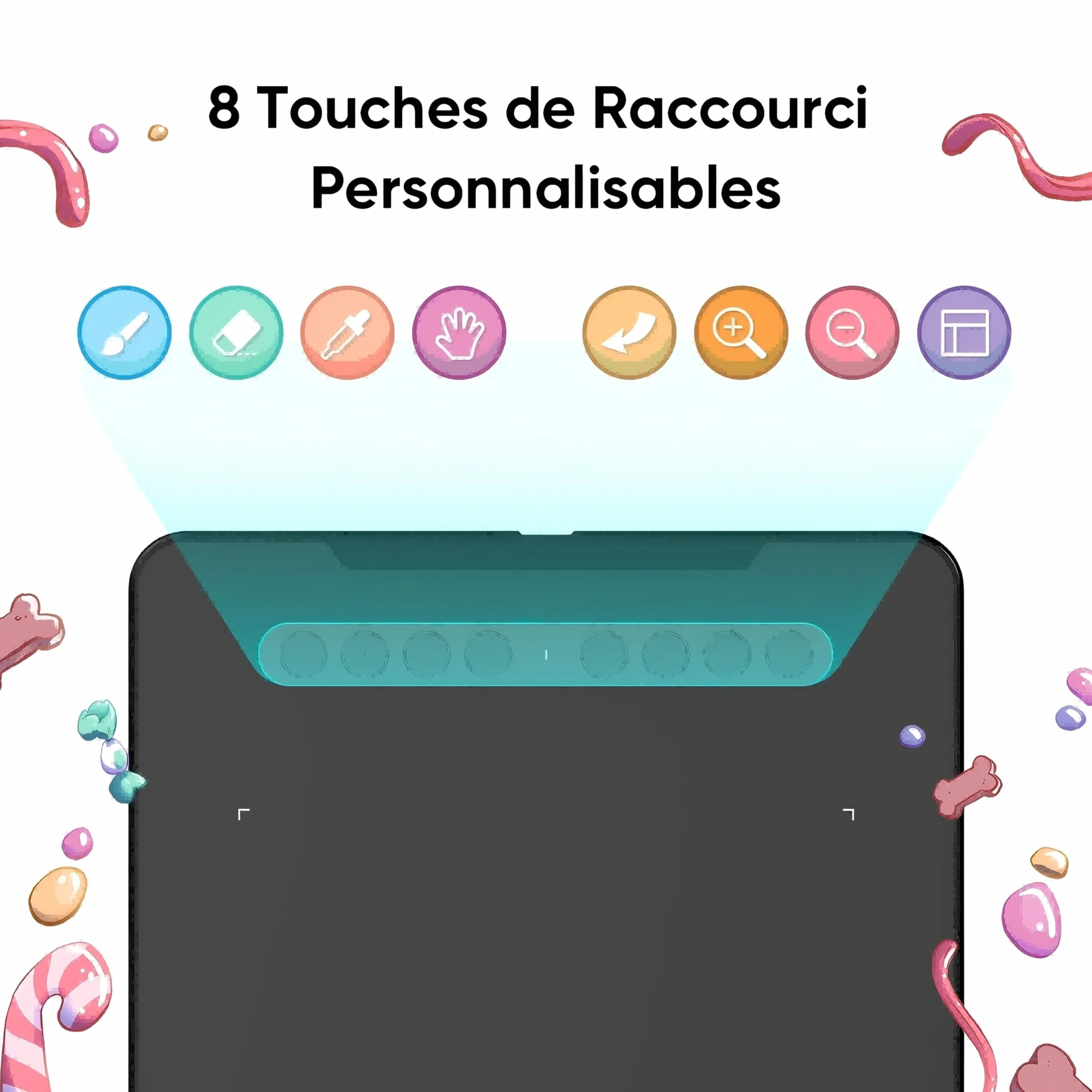 XPPen DECO01V3 Tablette Graphique Dessin 10x6 Pouces Stylet Passif 16384 Niveaux Inclinaison 8 Raccourcis