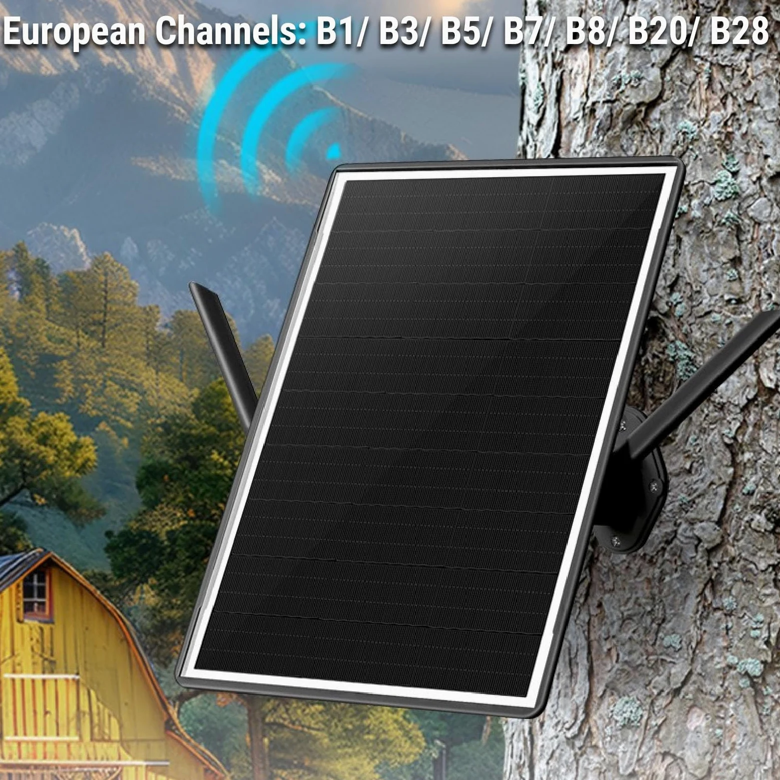 Garsent Routeur Solaire 4G LTE, 300 Mbps en Extérieur (Norme UE) | Panneau solaire 15 W, batterie 20 000 mAh, étanche IP66, WiFi 6, double antennes à gain élevé, emplacement SIM, sauvegarde