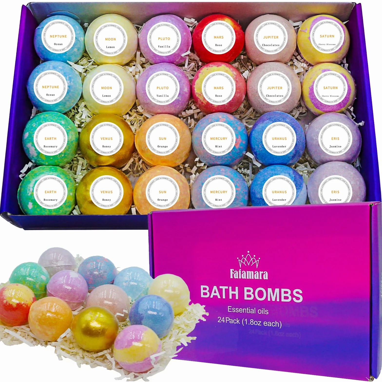 Bombes de bain bio lot 24 pièces ingrédients naturels anniversaire Pâques