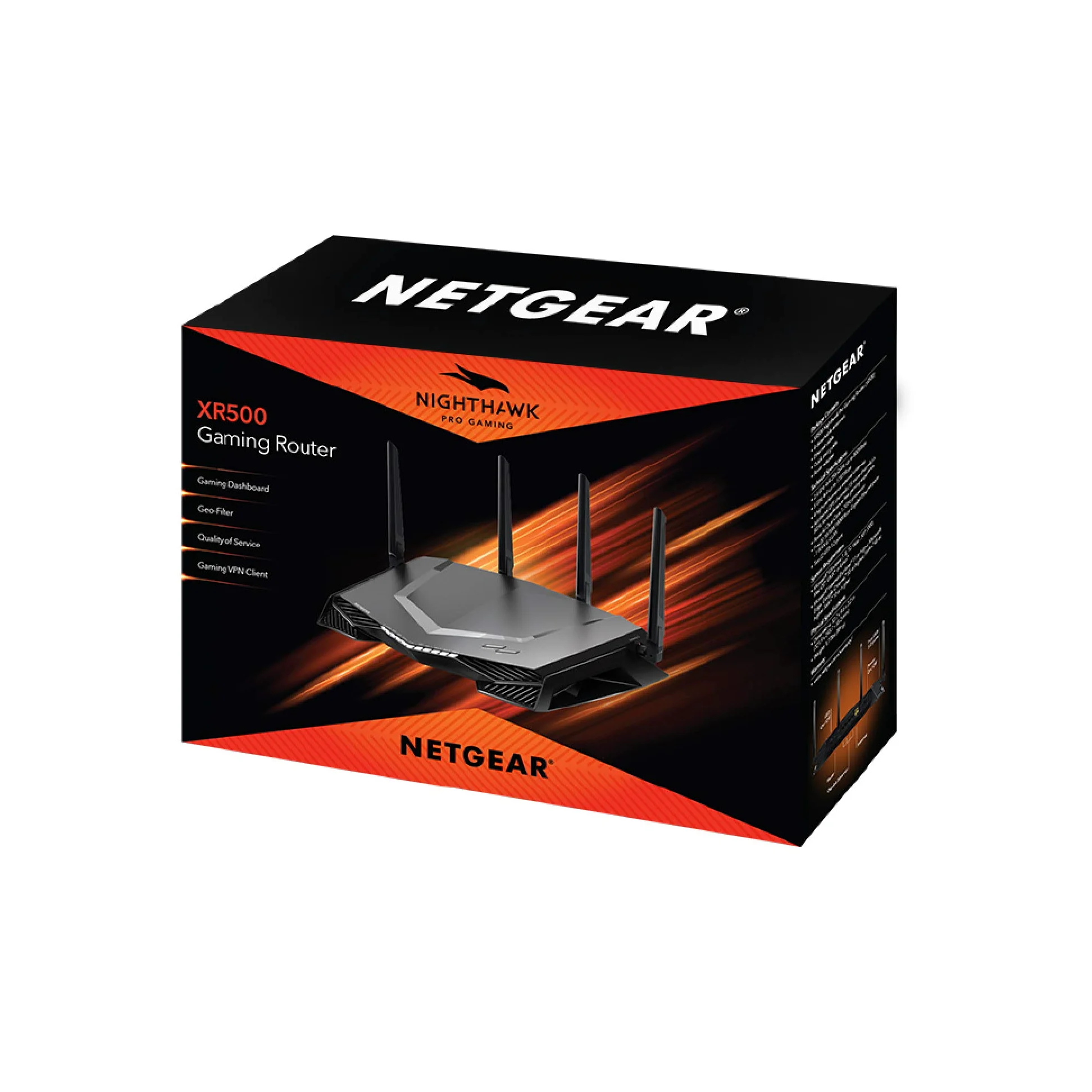 NETGEAR Routeur WiFi Nighthawk Pro Gaming (XR500), AC2600 Bi-Bandes, 4 Ports Ethernet Gigabit, Quad Stream Gigabit, Filtre geographique, Technologie Netduma
