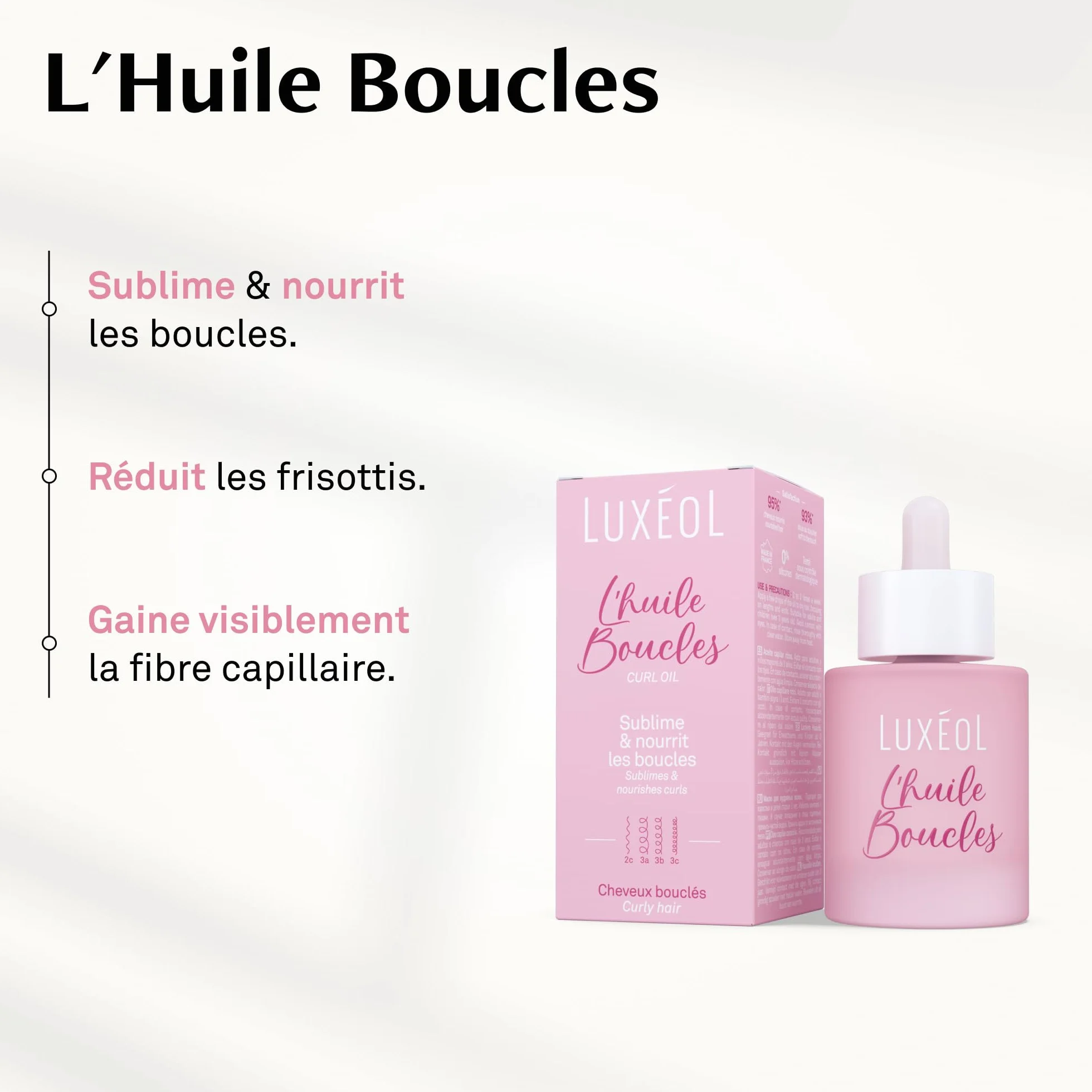 LUXÉOL L'Huile Boucles 50 ml - Nourrit, protège et sublime les boucles